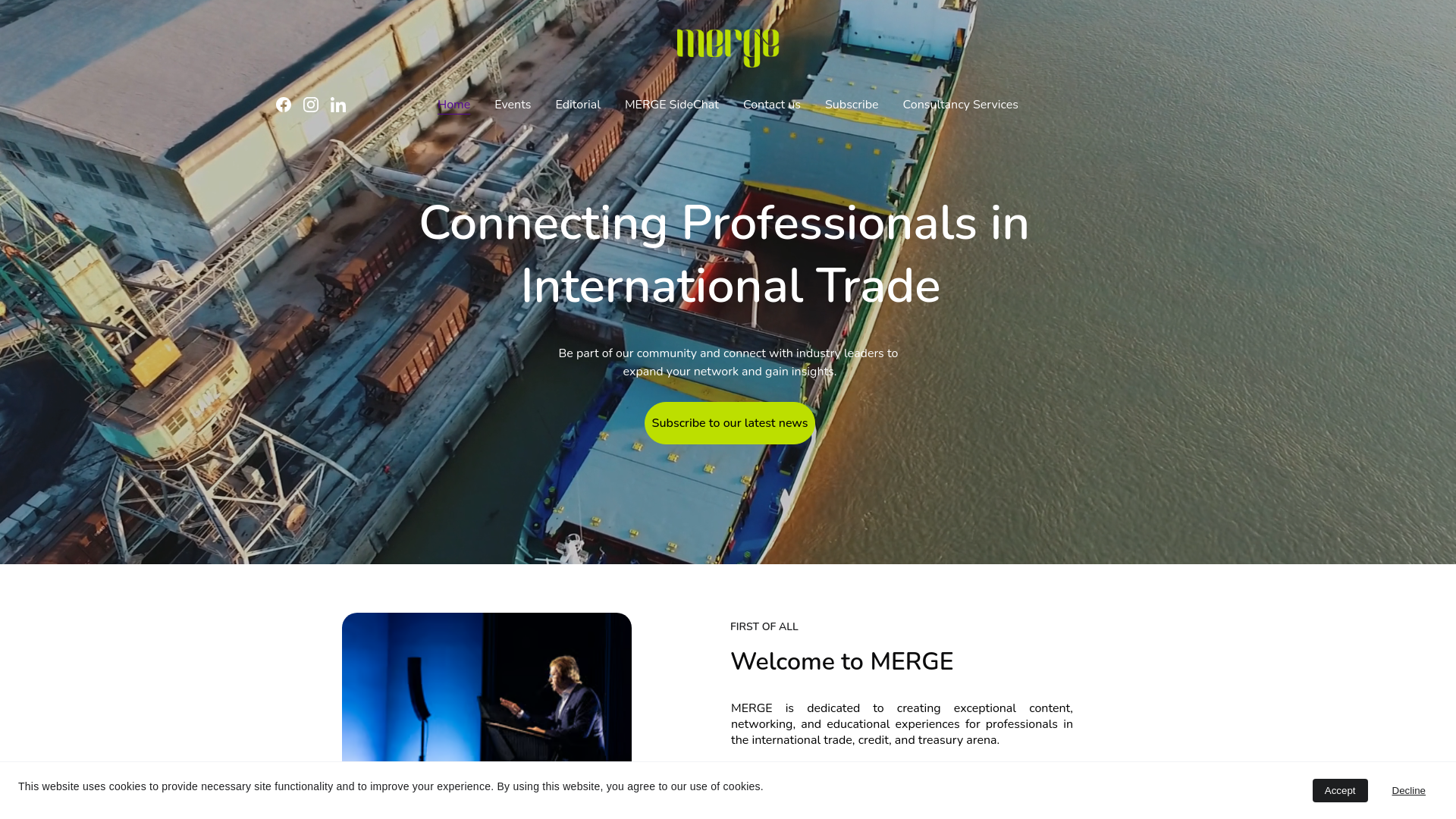 website screenshot of https://mergenetworking.info/