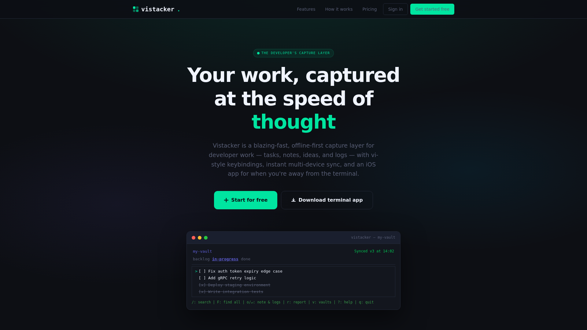 website screenshot of https://vistacker.com/?preview=howzat