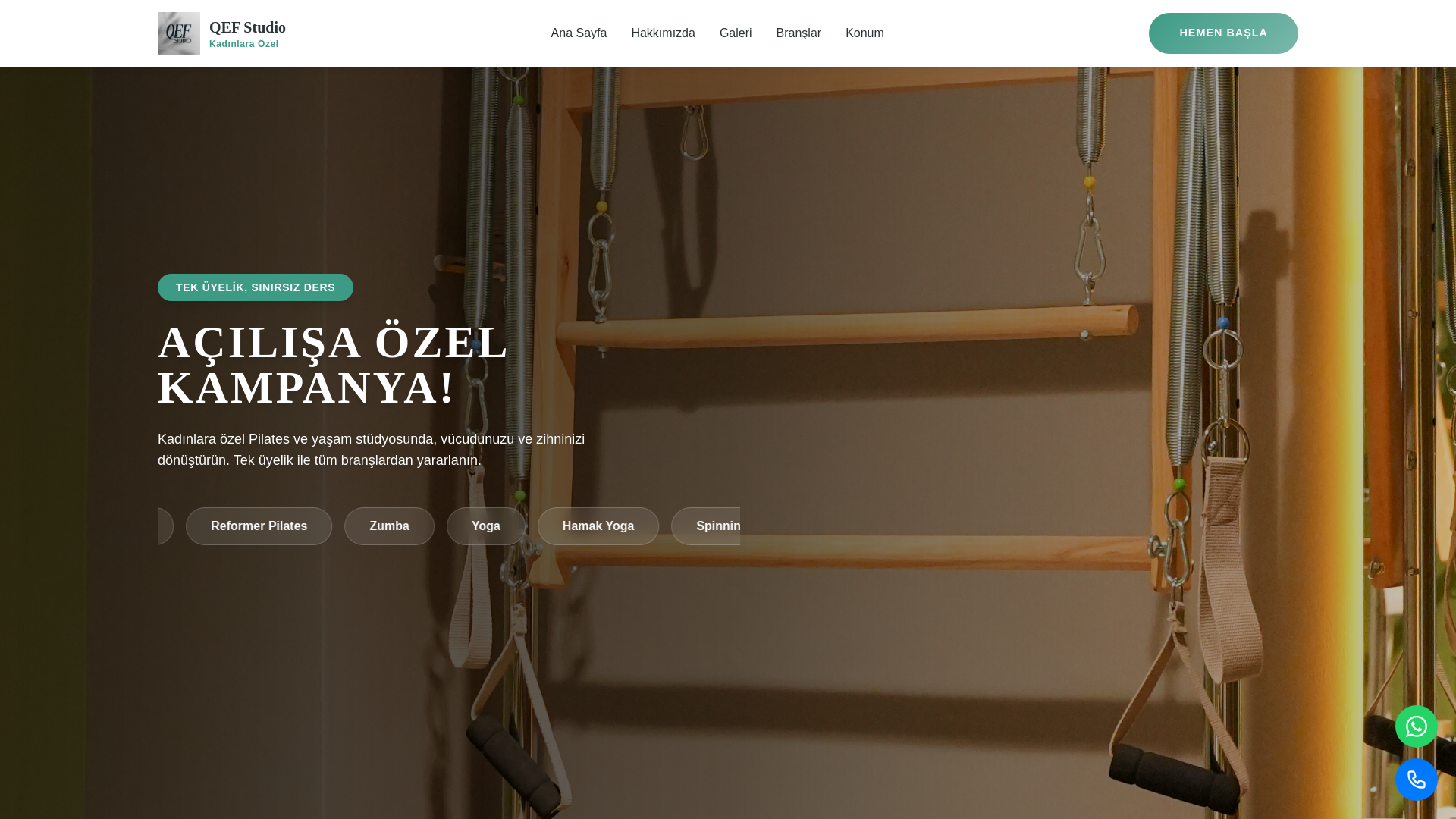 website screenshot of https://qefstudio.com/