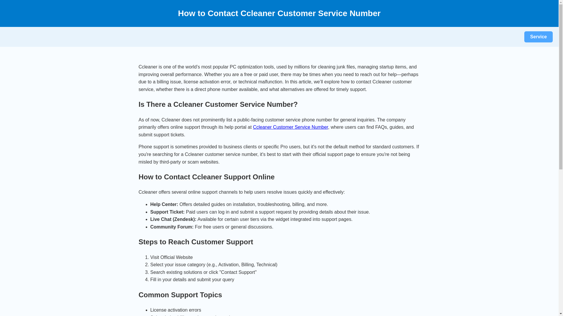 website screenshot of https://ccleaner-customer-service-number.pages.dev/