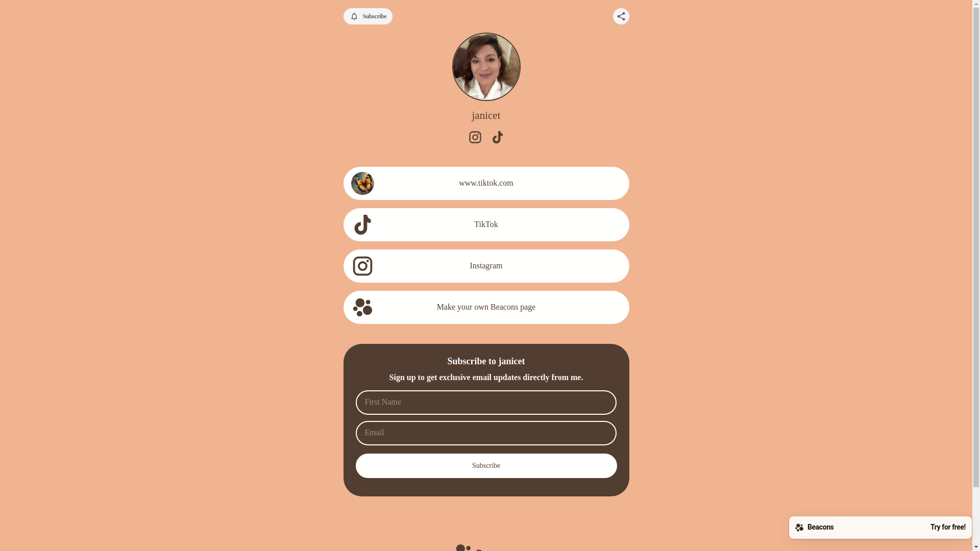 website screenshot of https://janicet.store/