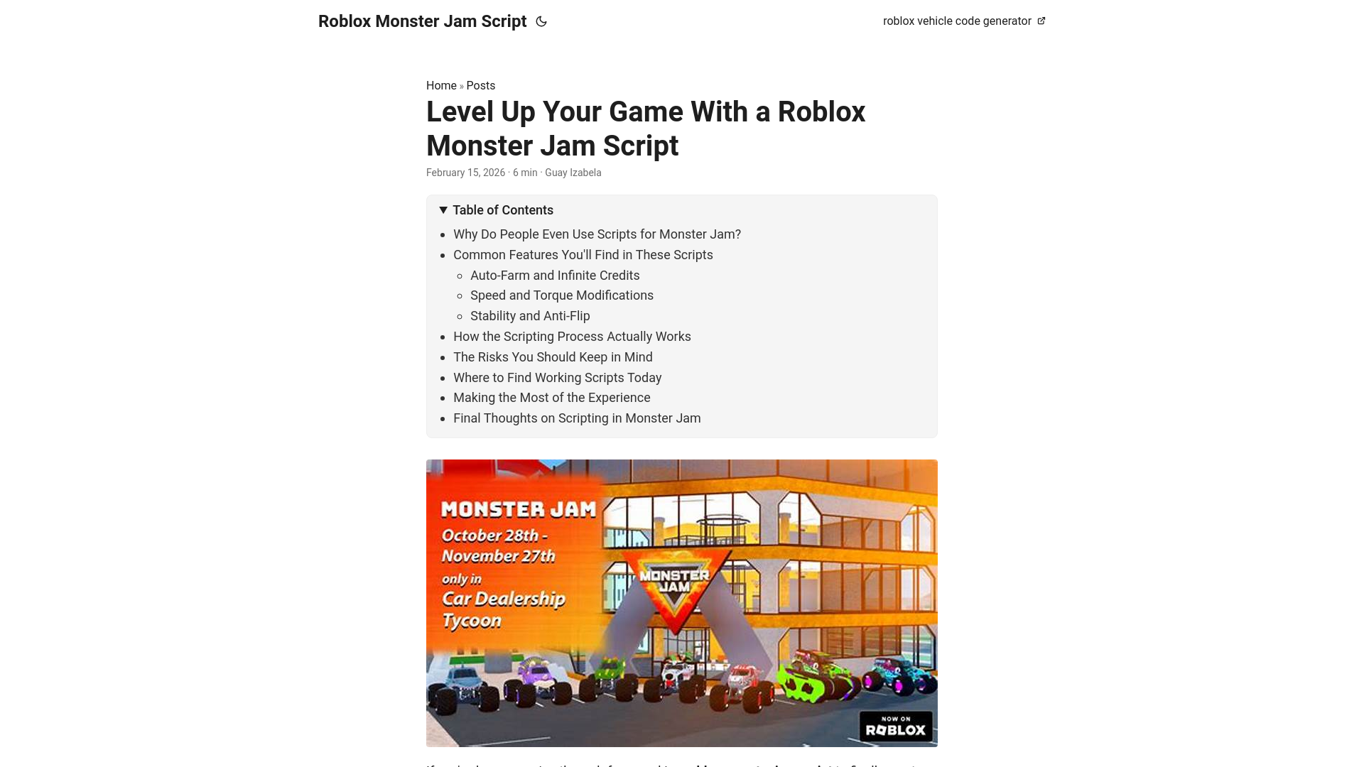 website screenshot of https://roblox-monster-jam-script.pages.dev/