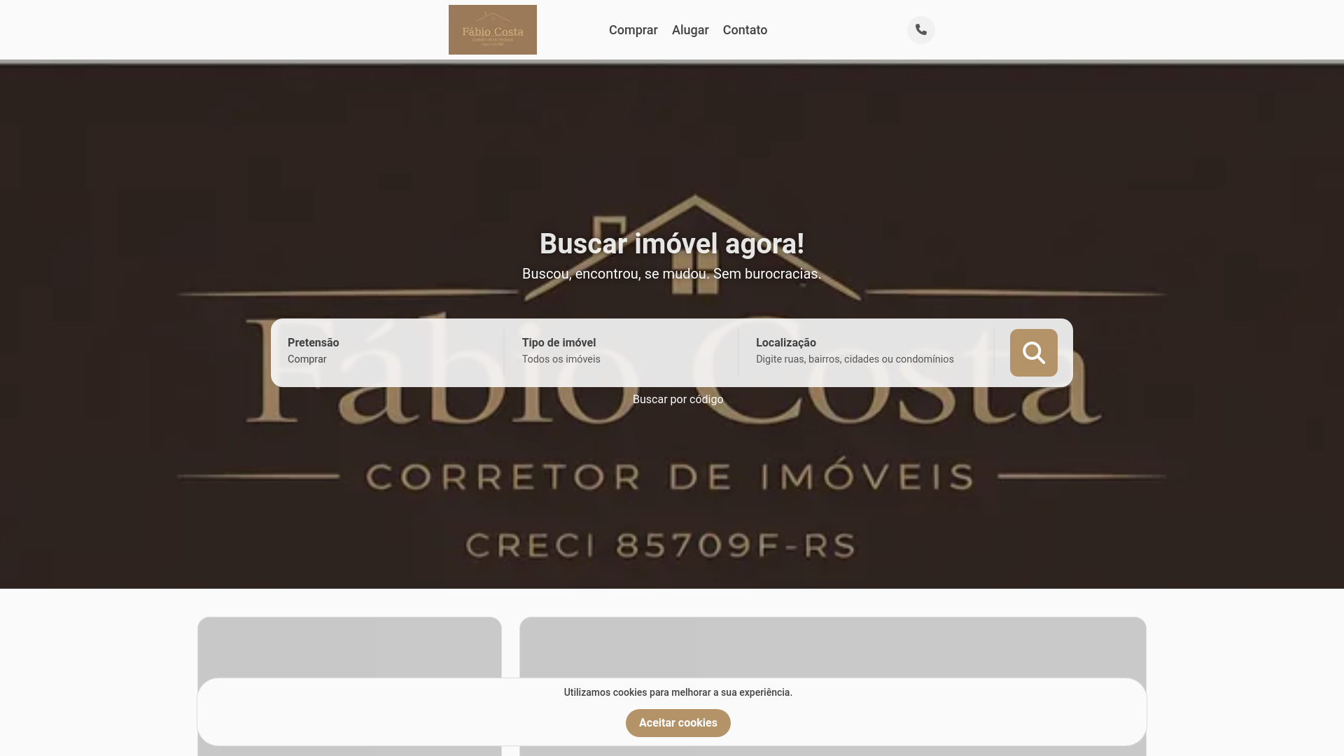 website screenshot of https://fabiocostaimoveis.net.br/