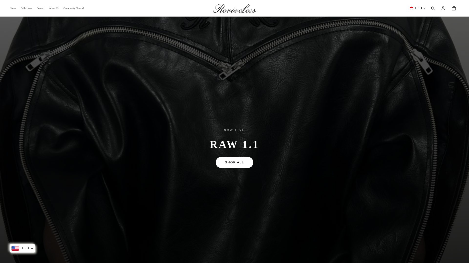 website screenshot of https://www.reviveless.com/