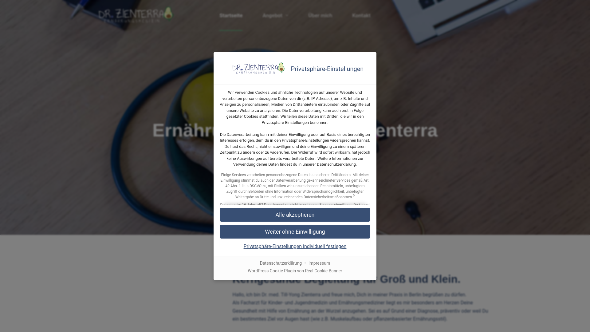 website screenshot of https://xn--ernhrungsmedizin-zienterra-ihc.de/