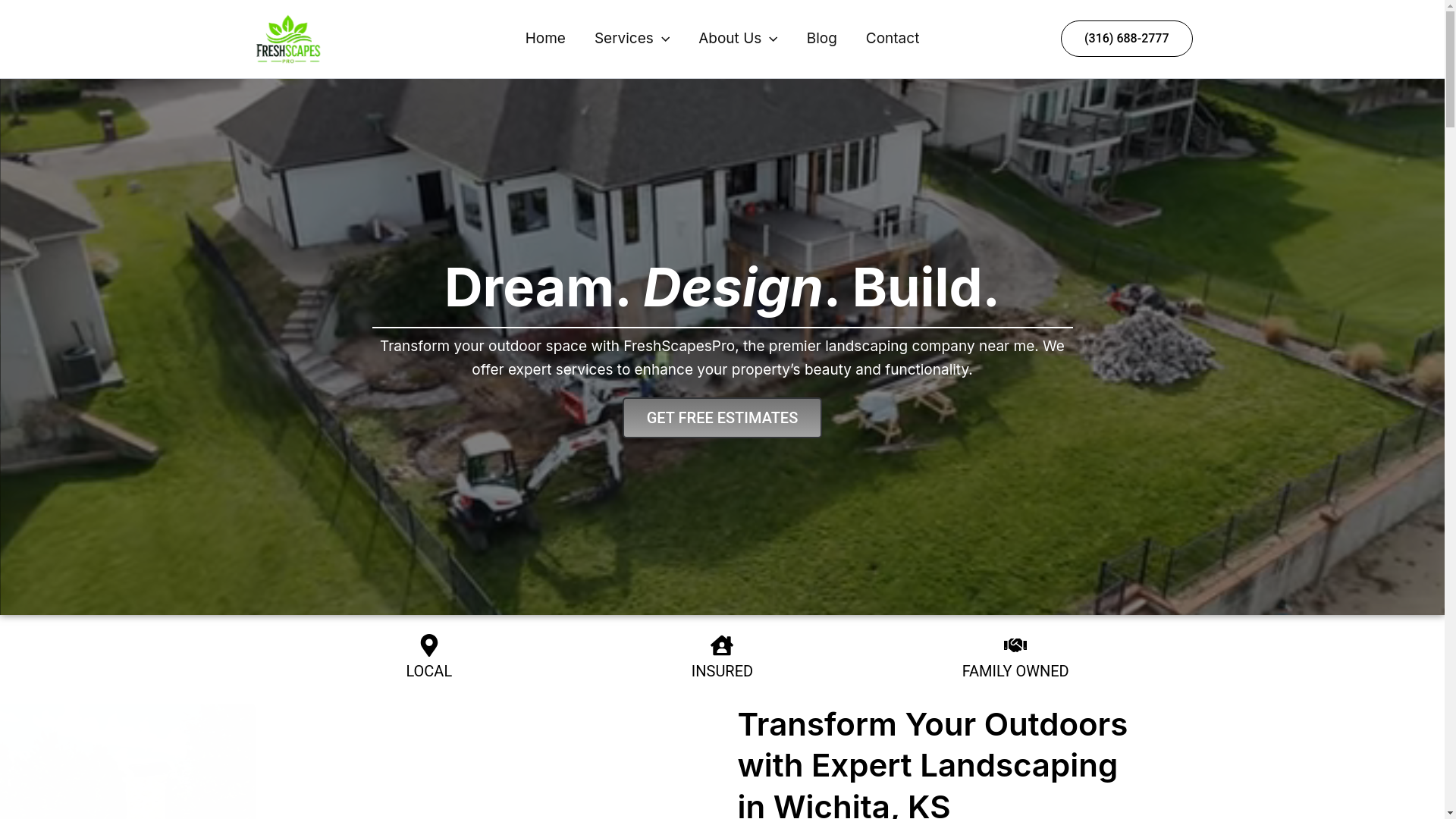 website screenshot of https://freshscapespro.com/