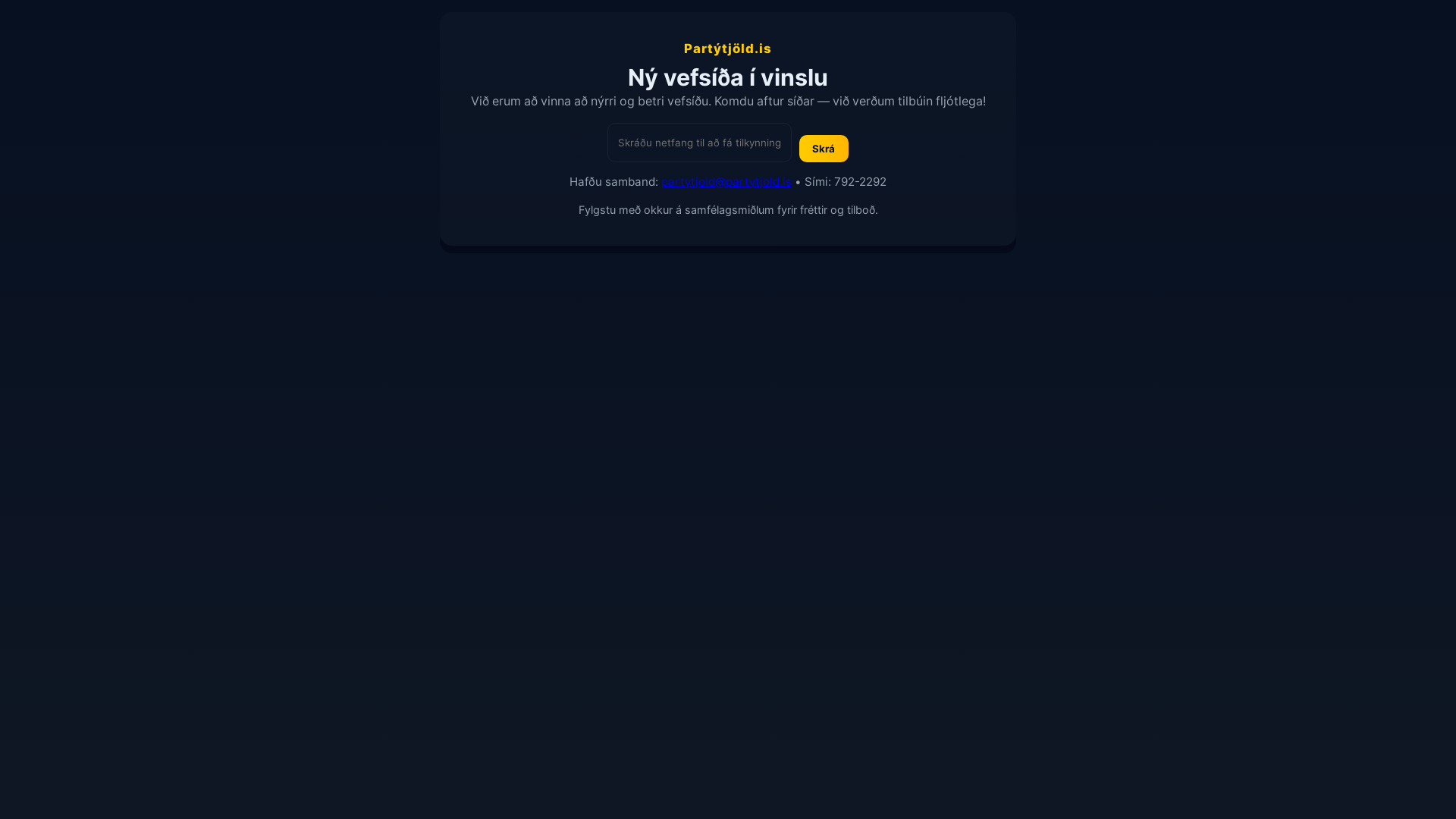 website screenshot of https://vefsidaivinslue.pages.dev/