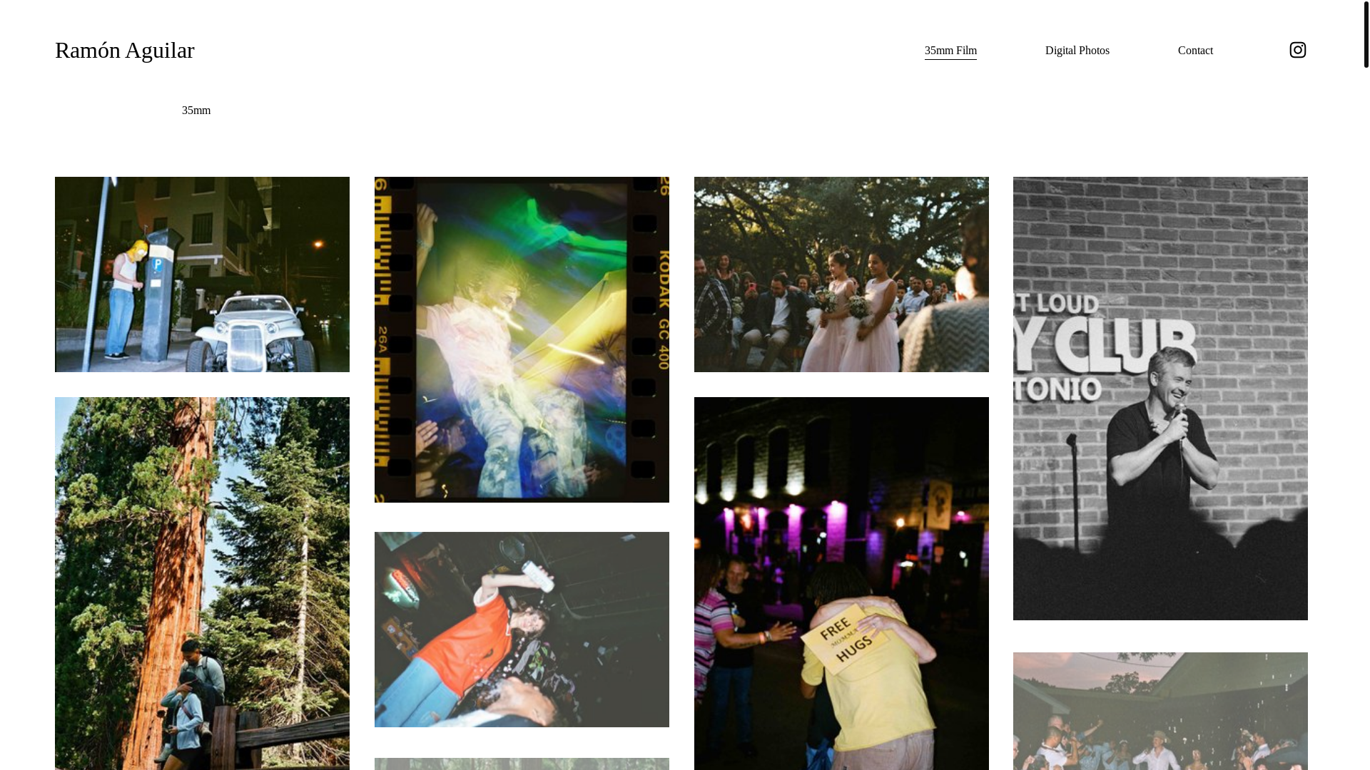 website screenshot of https://ramonaguilar.photography/