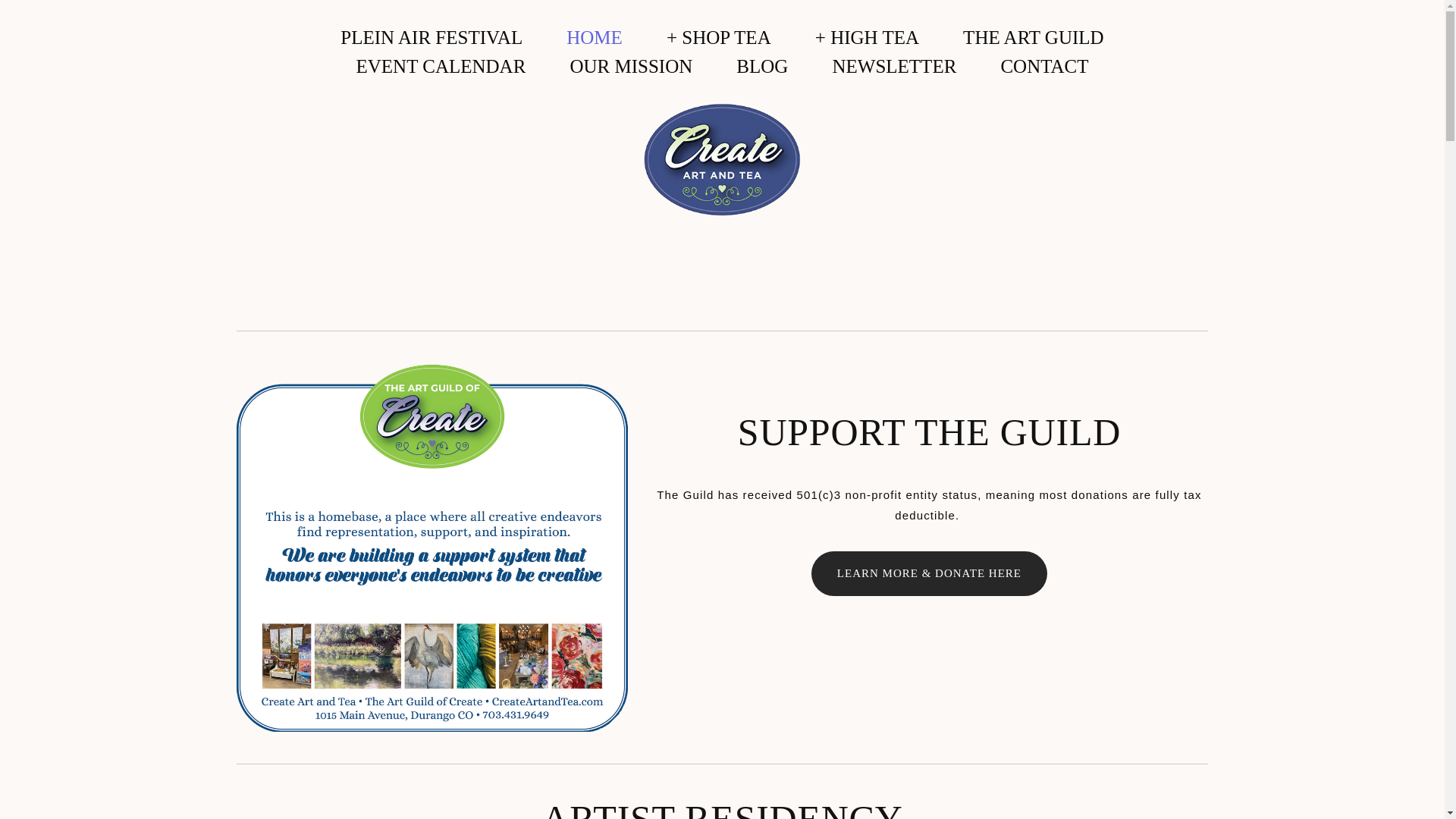 website screenshot of https://theartguildofcreate.com/