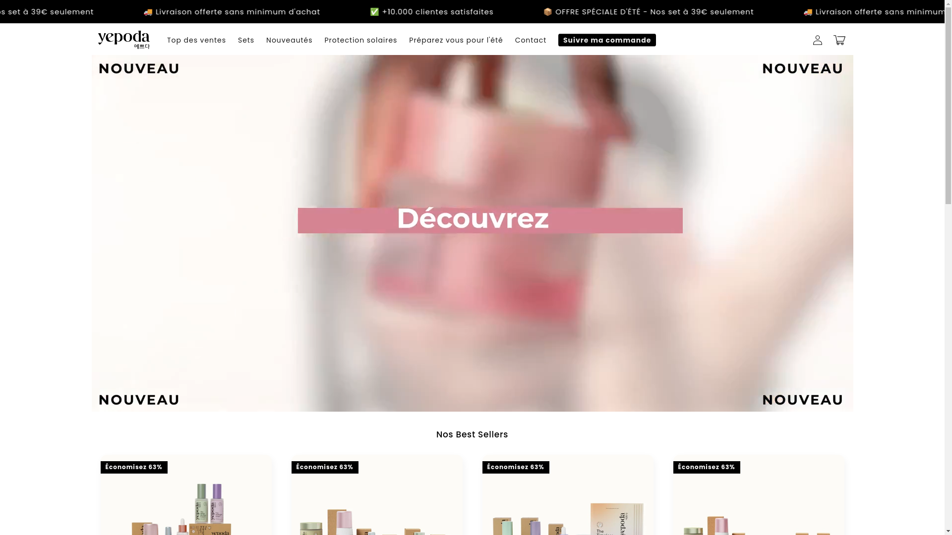 website screenshot of https://beaute-privee.store/