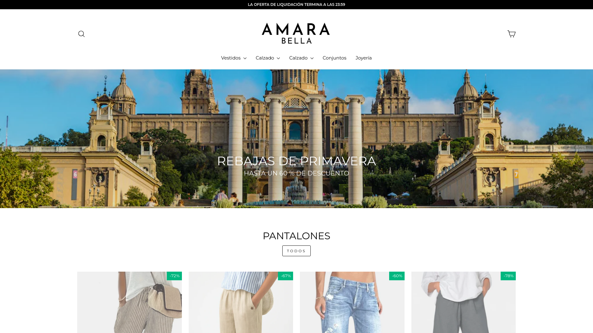 website screenshot of https://amarabella.es/