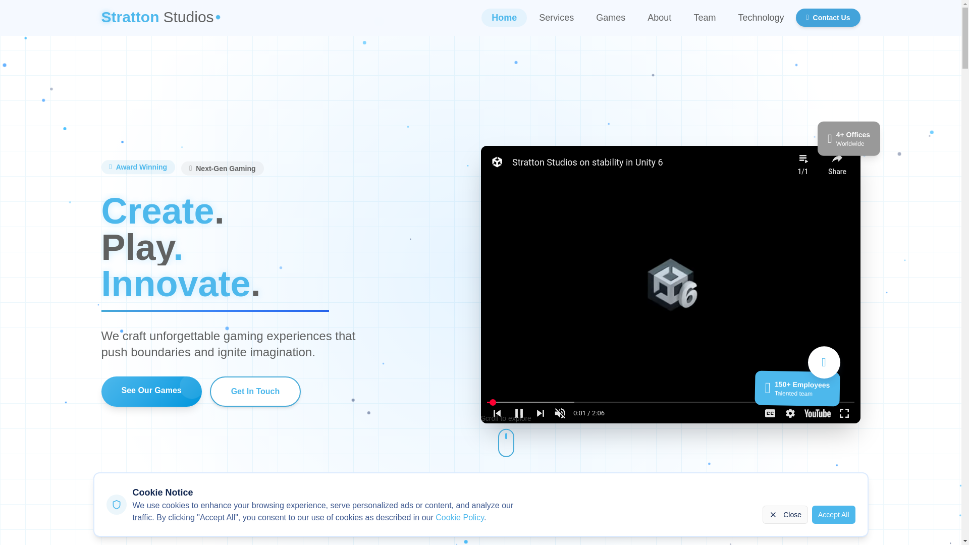website screenshot of http://strattonstudiogames.com/
