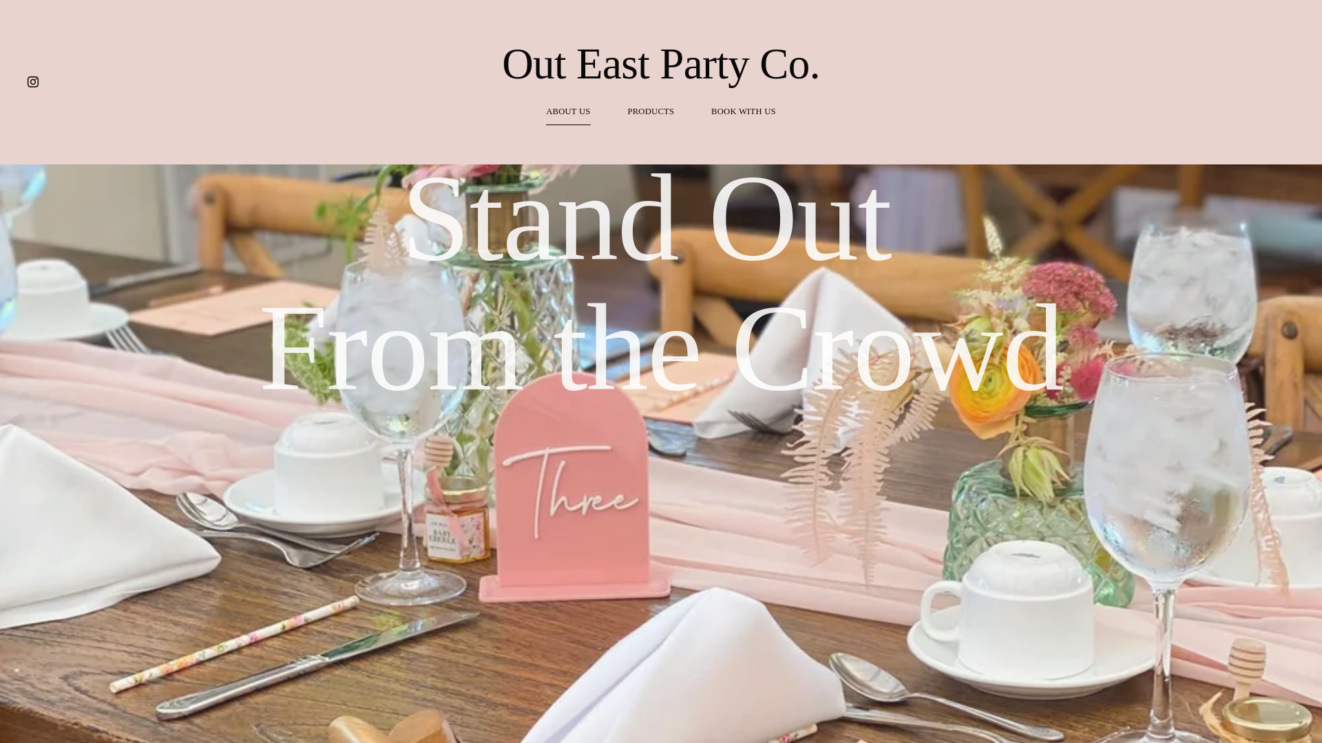 website screenshot of https://outeastpartyco.com/