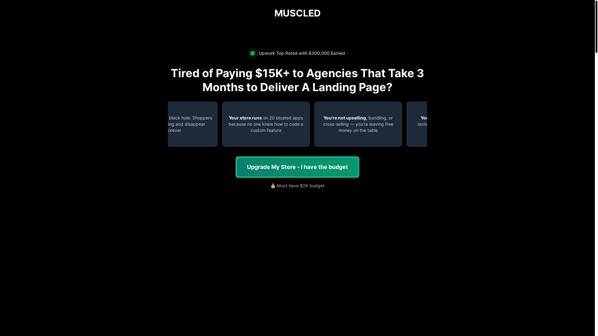 website screenshot of https://muscleddigital.com/