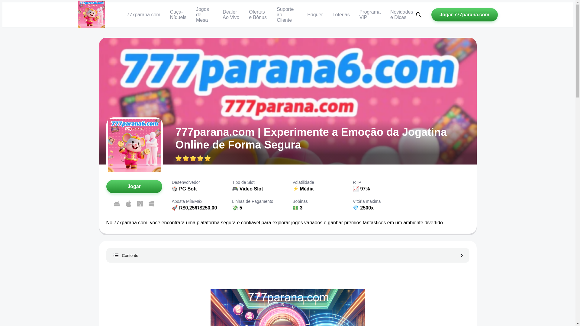 website screenshot of https://777parana6.com/