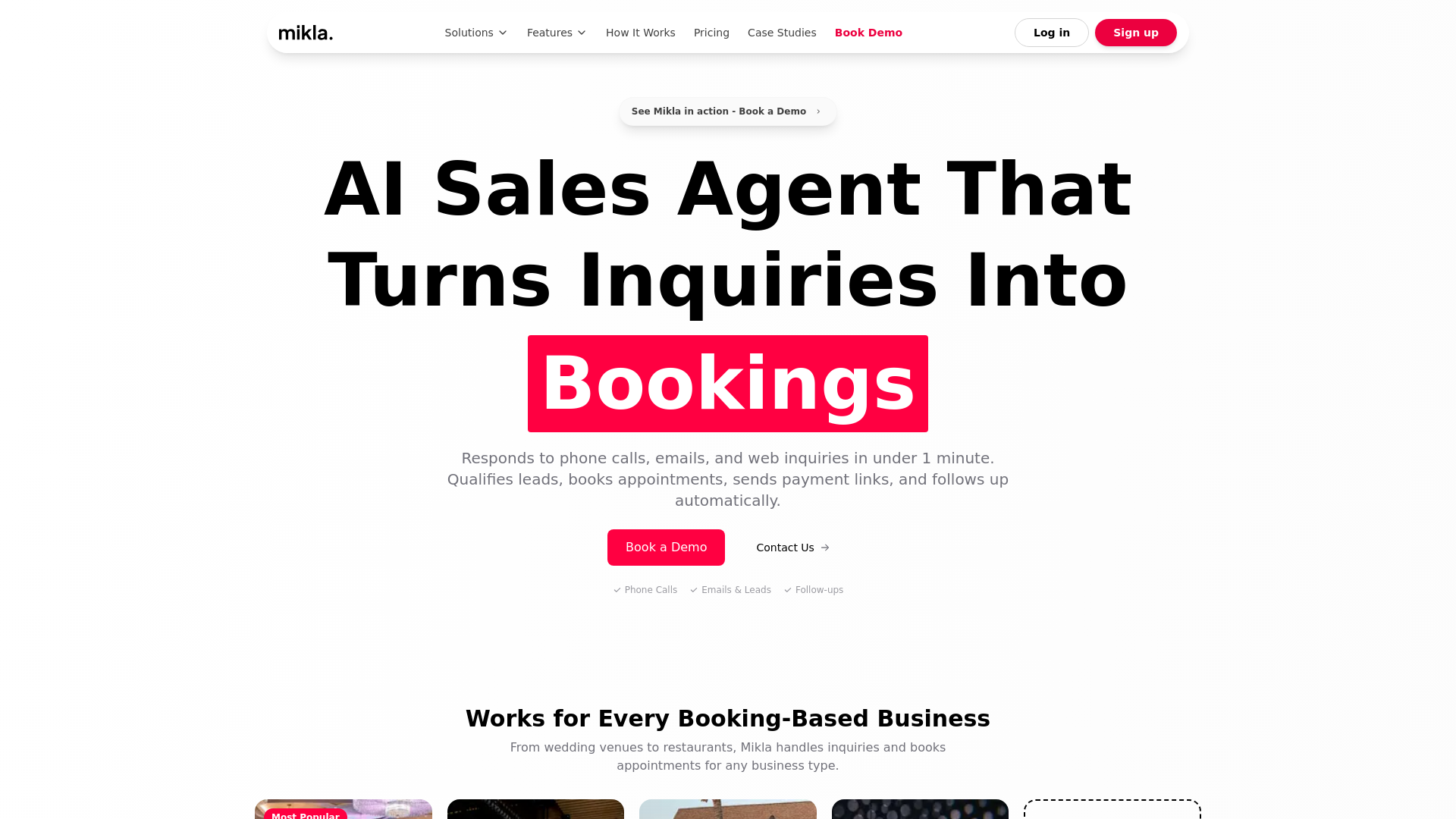 website screenshot of https://invitemikla.com/