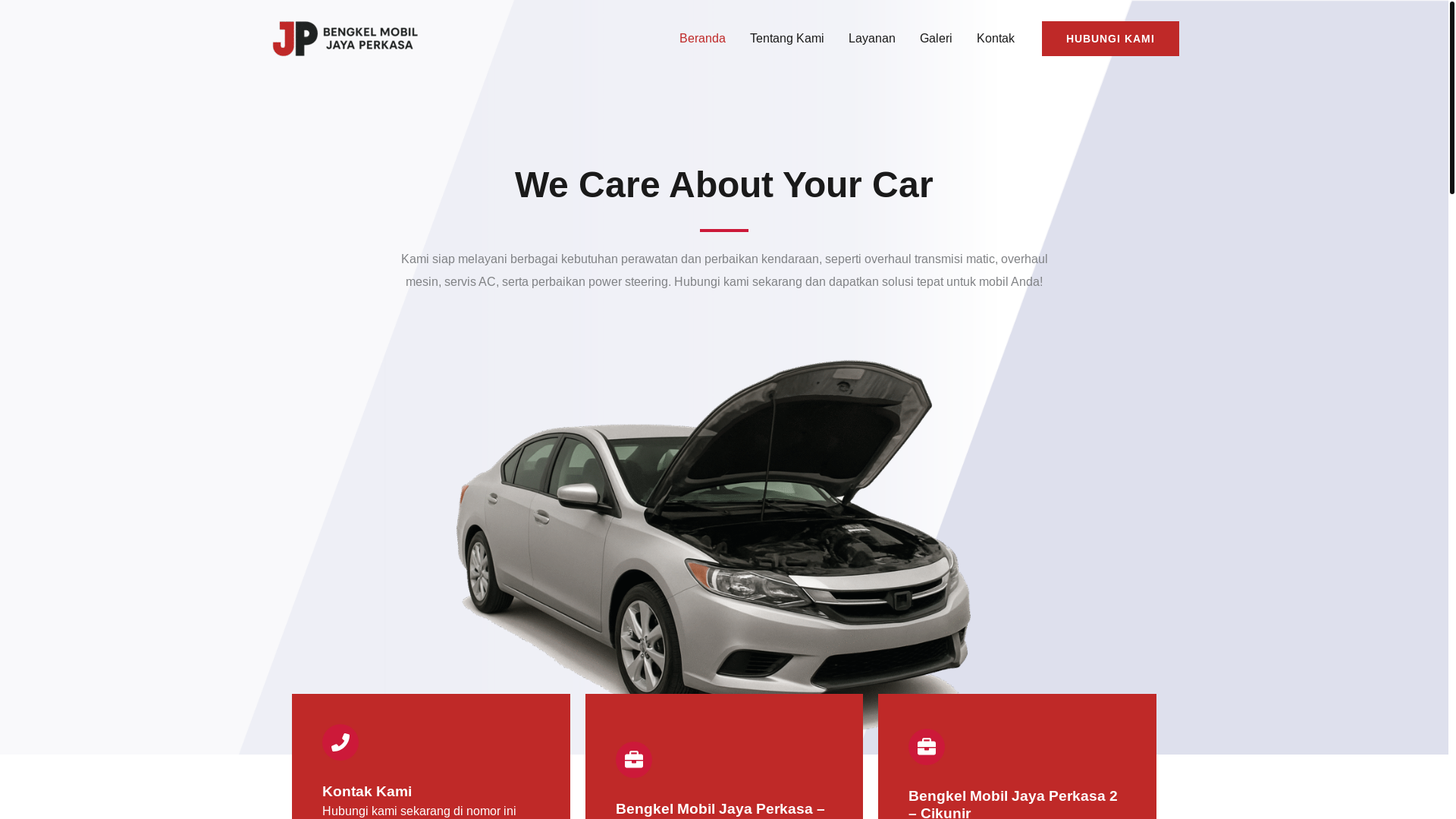 website screenshot of https://bengkeljayaperkasa.com/