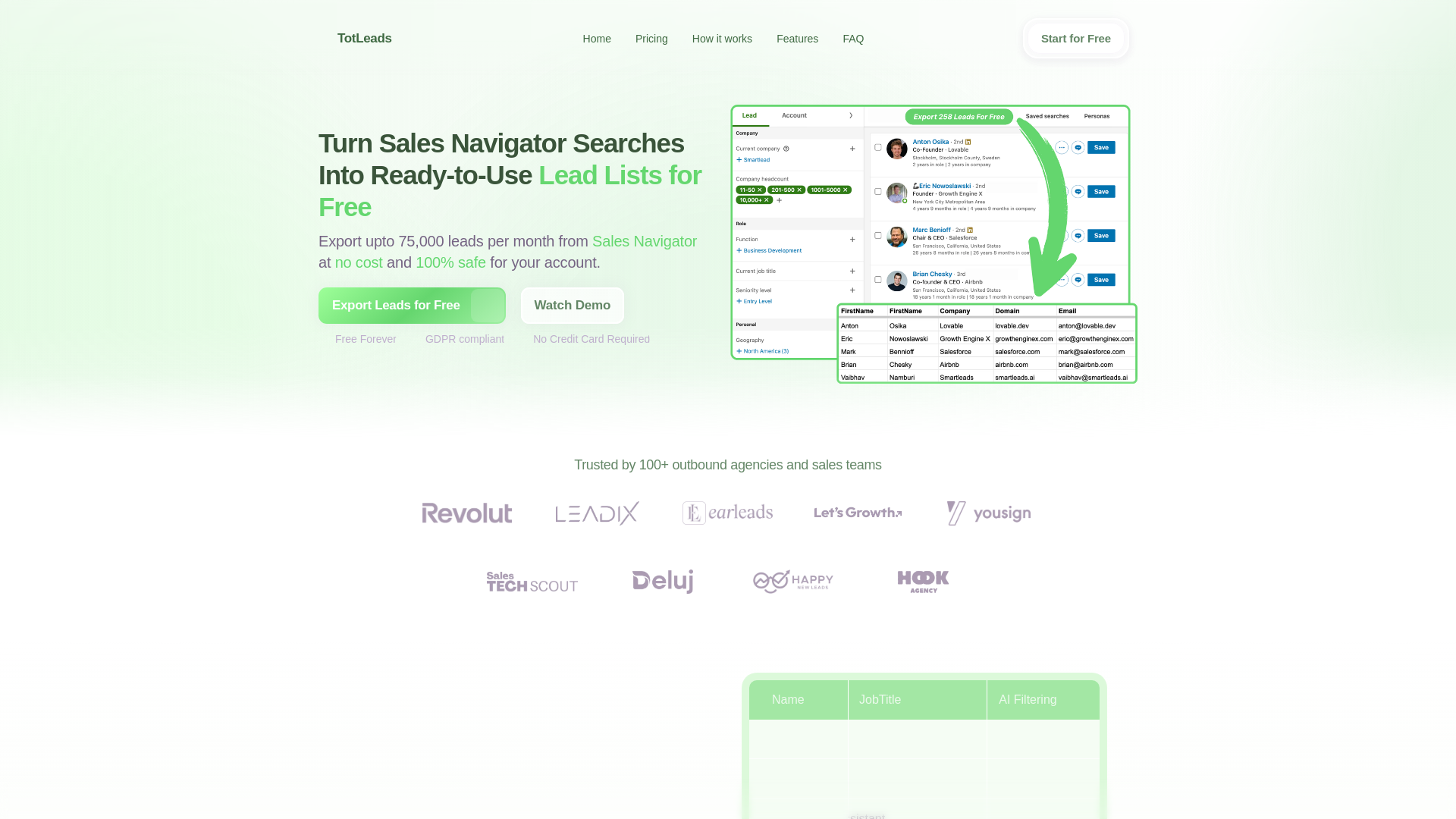 website screenshot of https://totreach.com