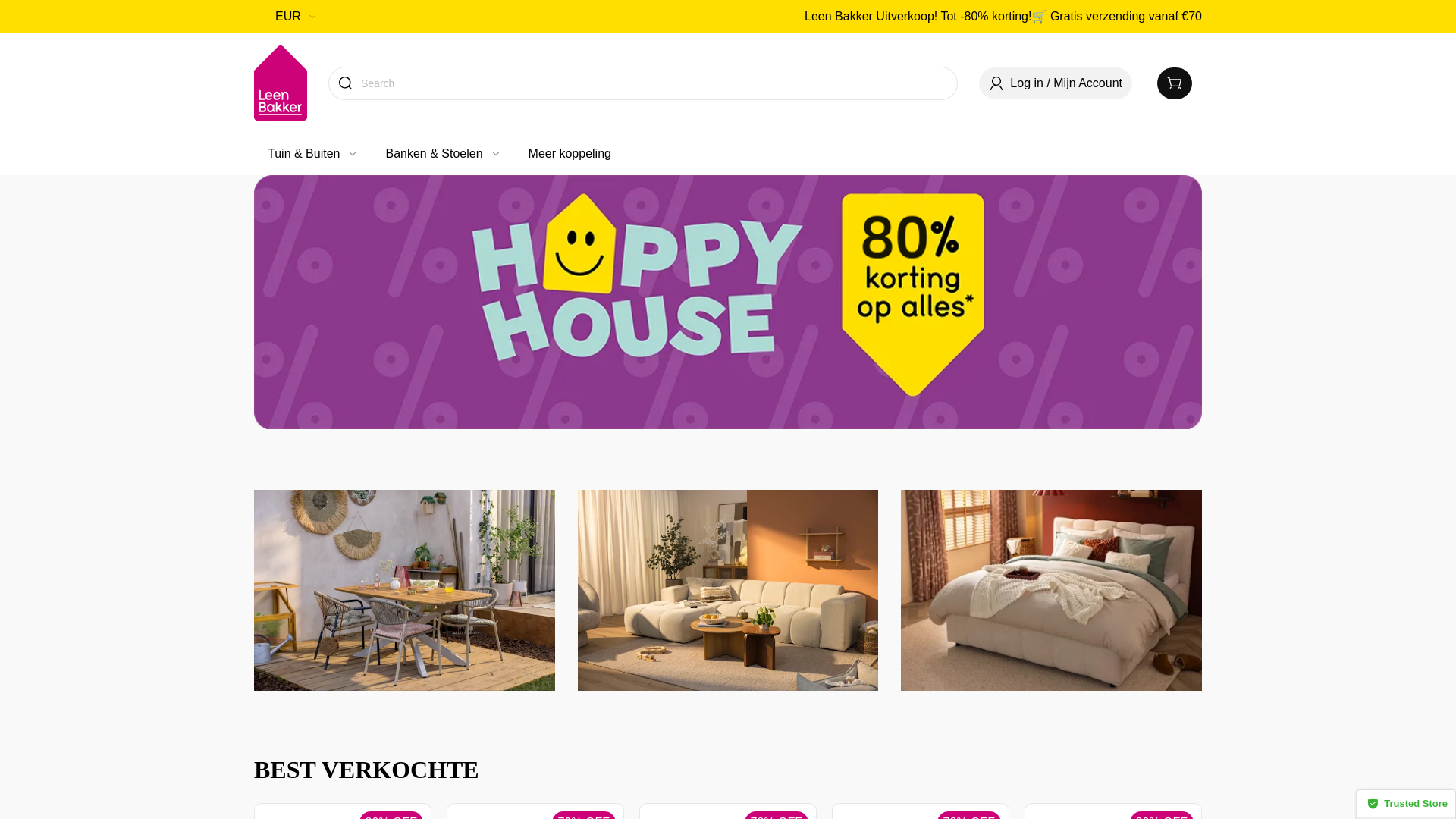 website screenshot of https://leenbakkerstore.com