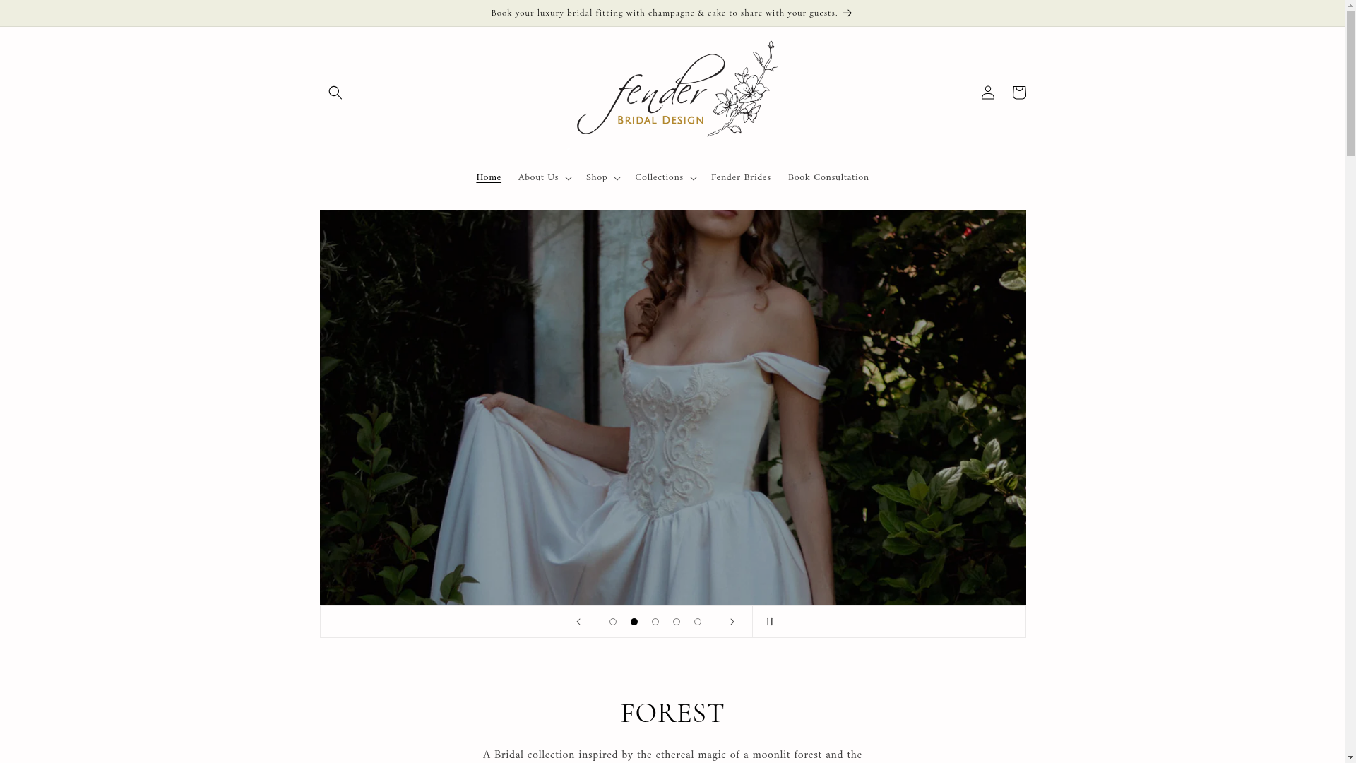 website screenshot of https://fenderbridal.co.za/