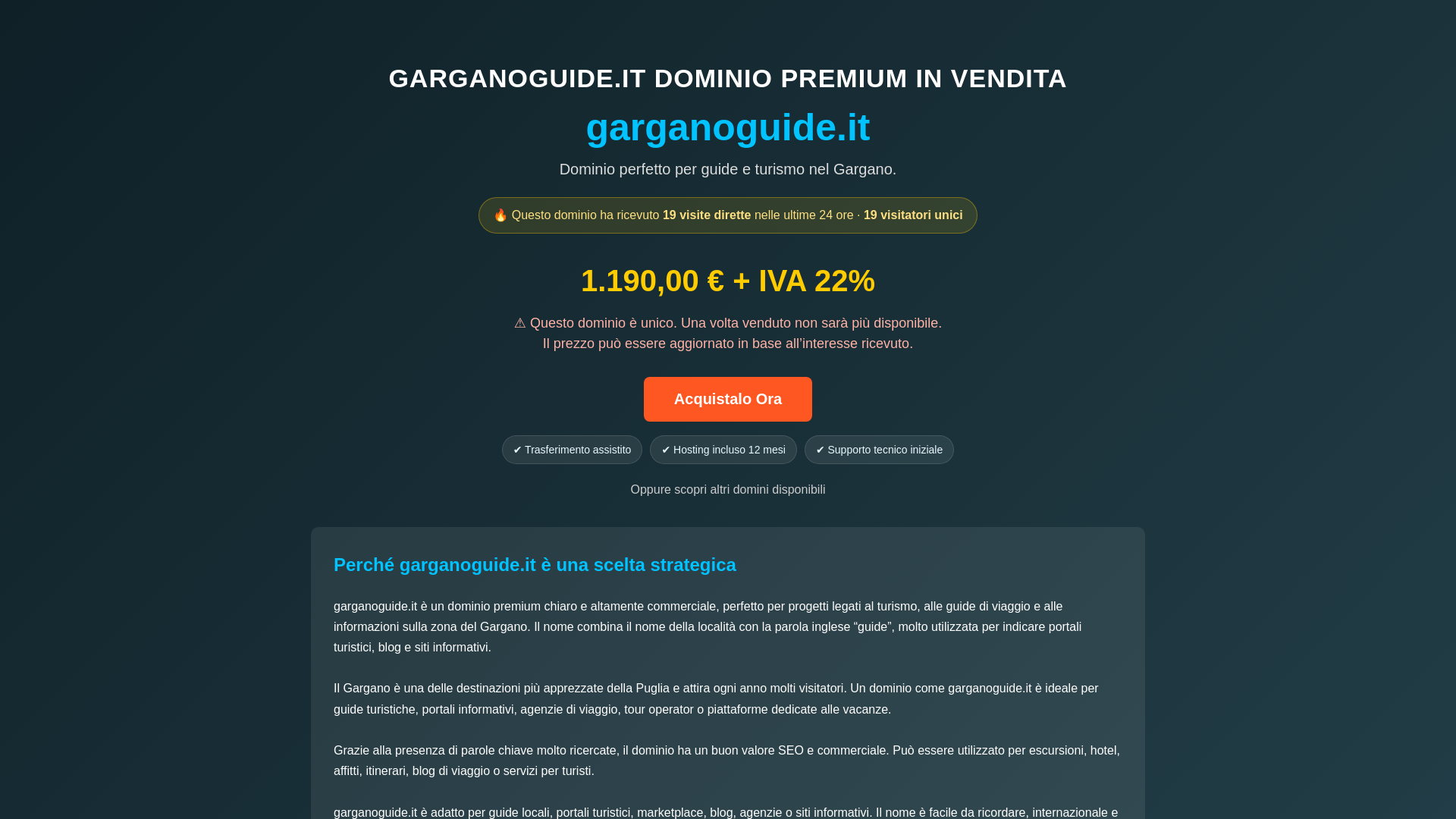 website screenshot of https://garganoguide.it/