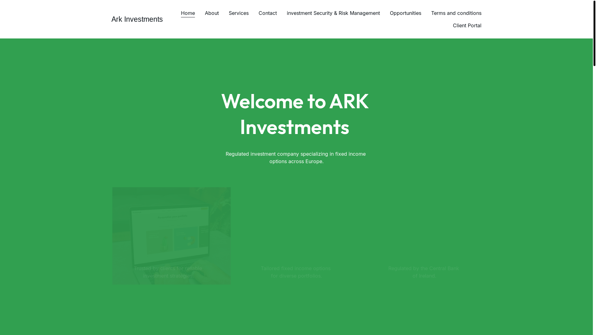 website screenshot of https://arkinvestments.org/