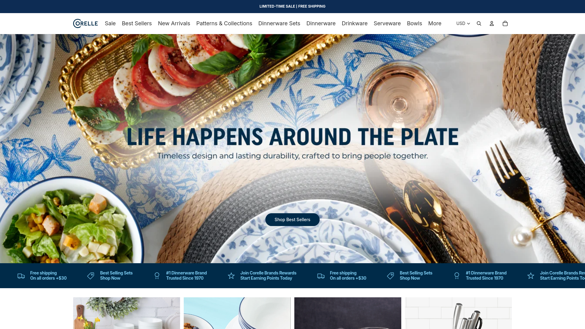 website screenshot of https://thecorellecook.shop/