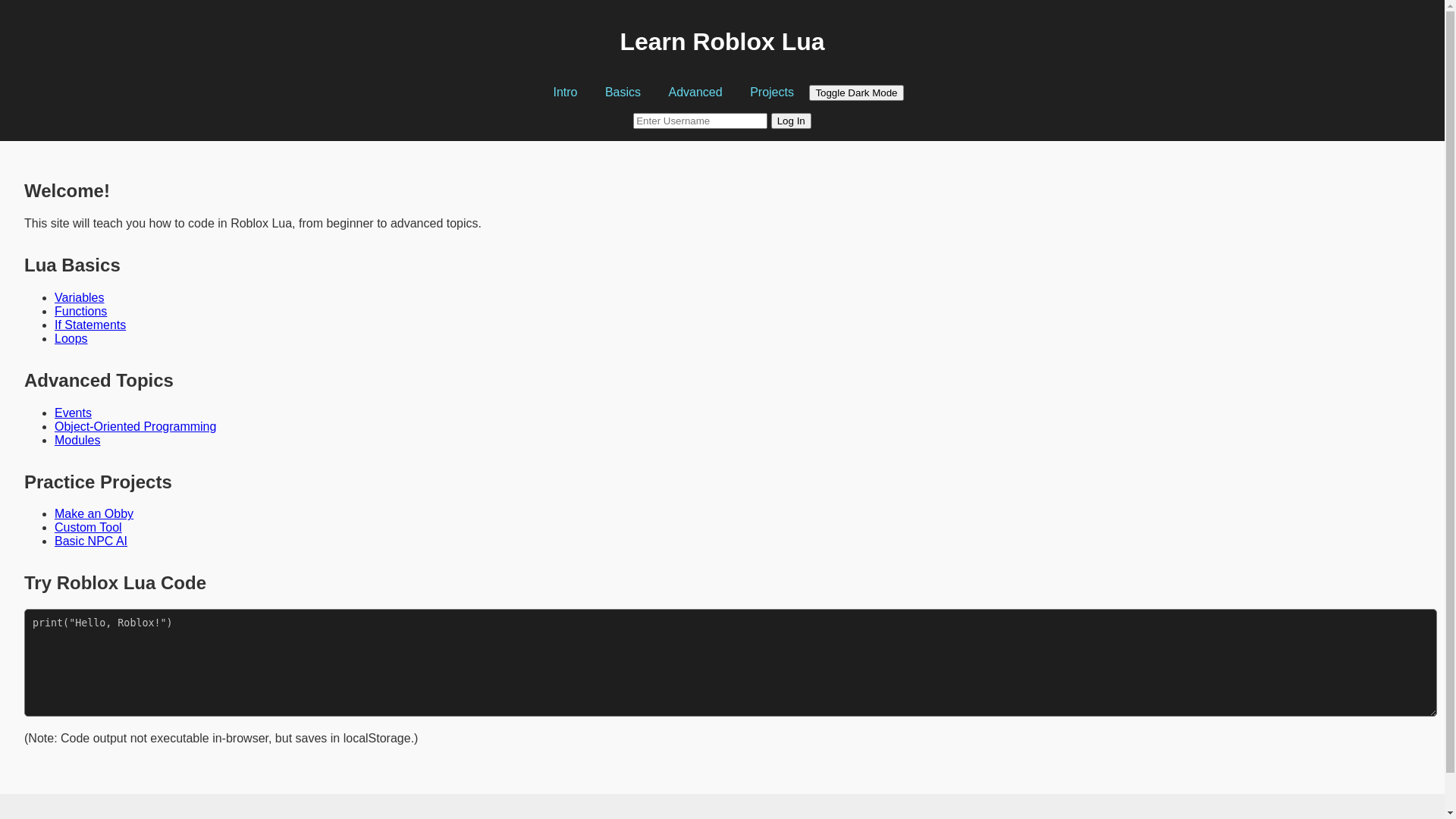 website screenshot of https://learn-lua.pages.dev/
