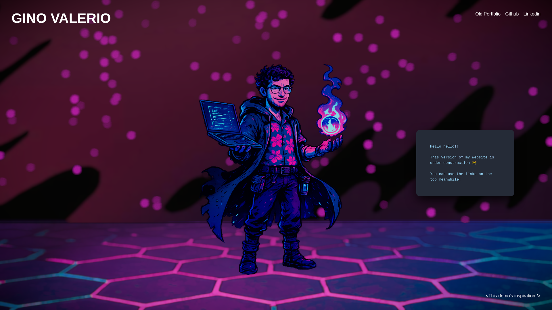 website screenshot of https://ginovalerio.dev/