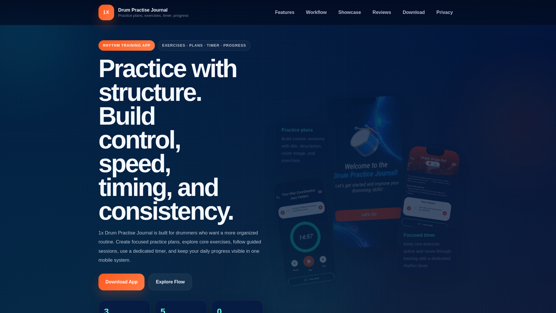 website screenshot of https://1xdrum-practise-journal.online/