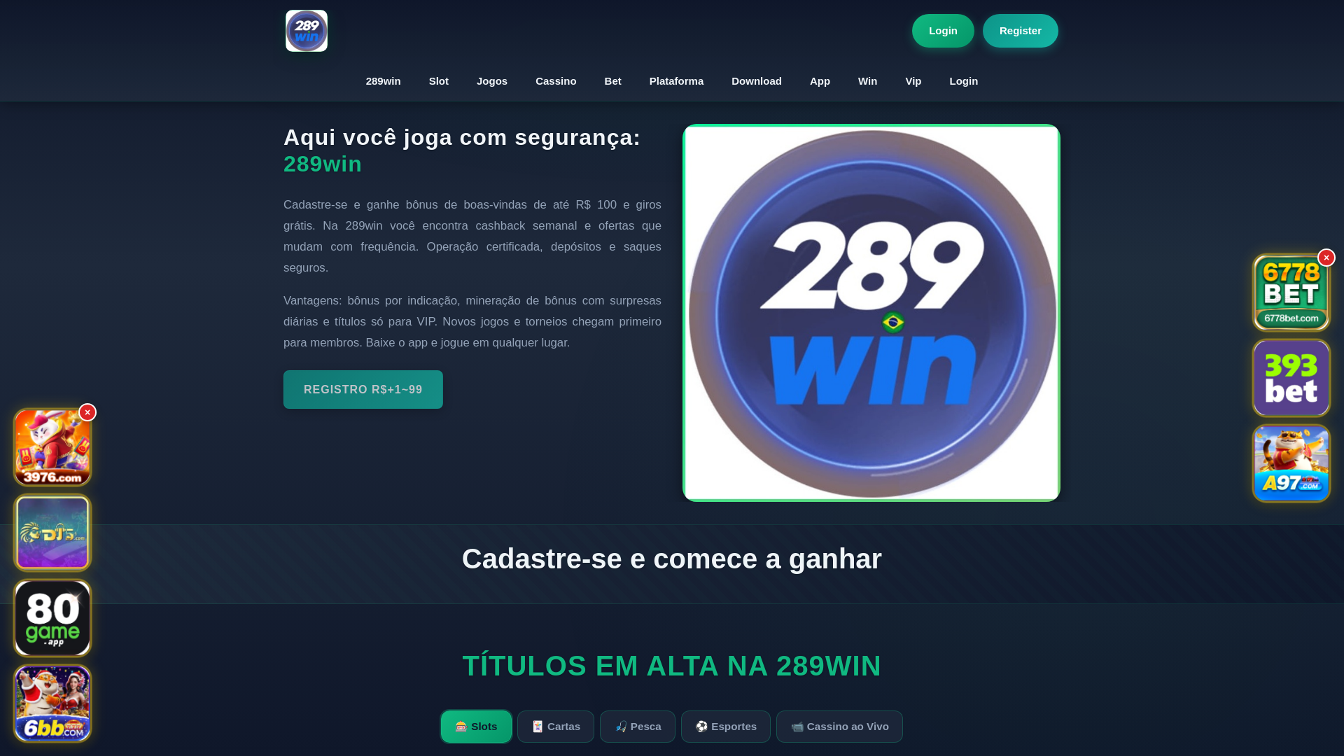 website screenshot of https://289winbv.com/