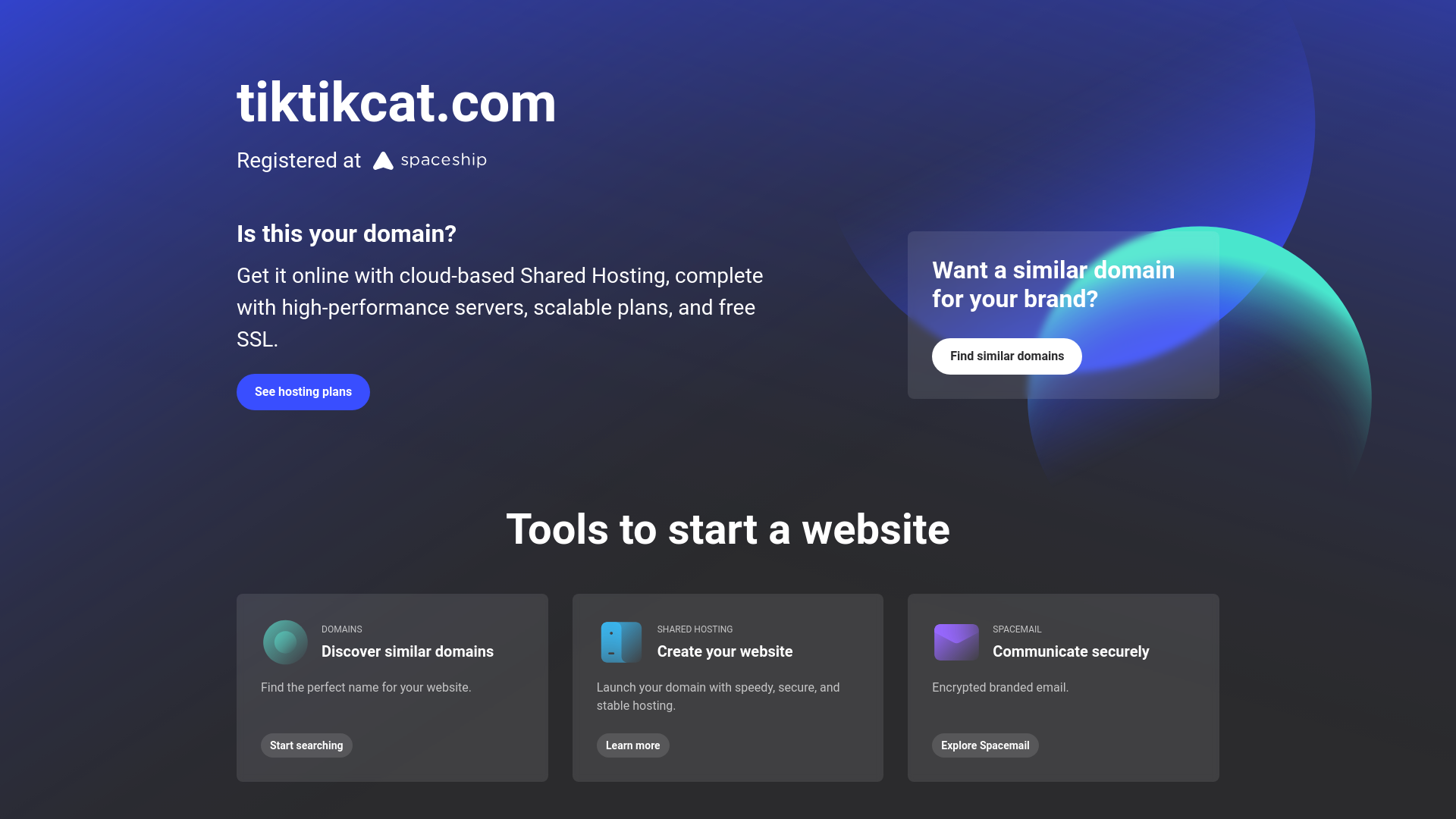 website screenshot of https://tiktikcat.com/