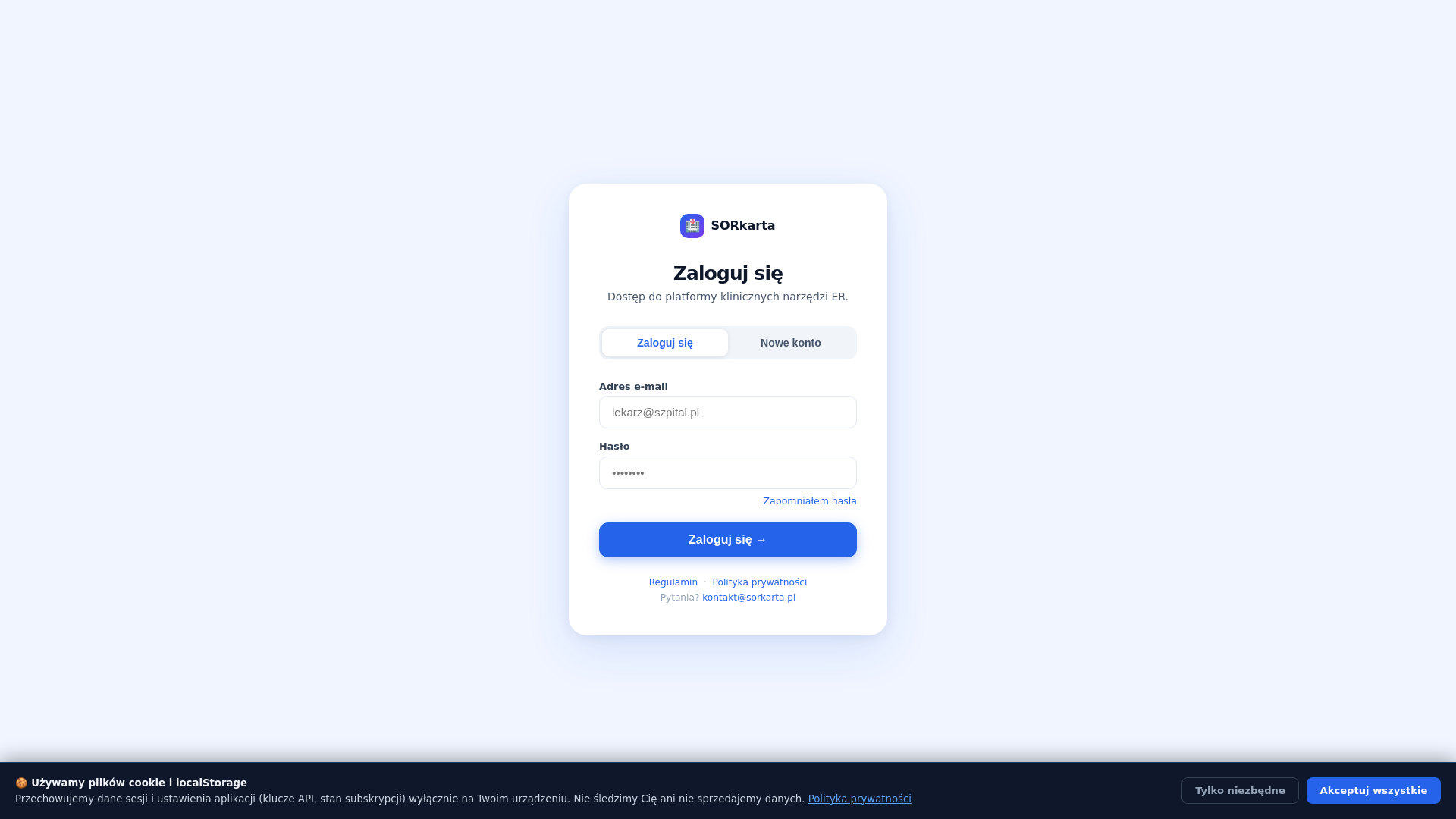 website screenshot of https://sorkarta.pl/