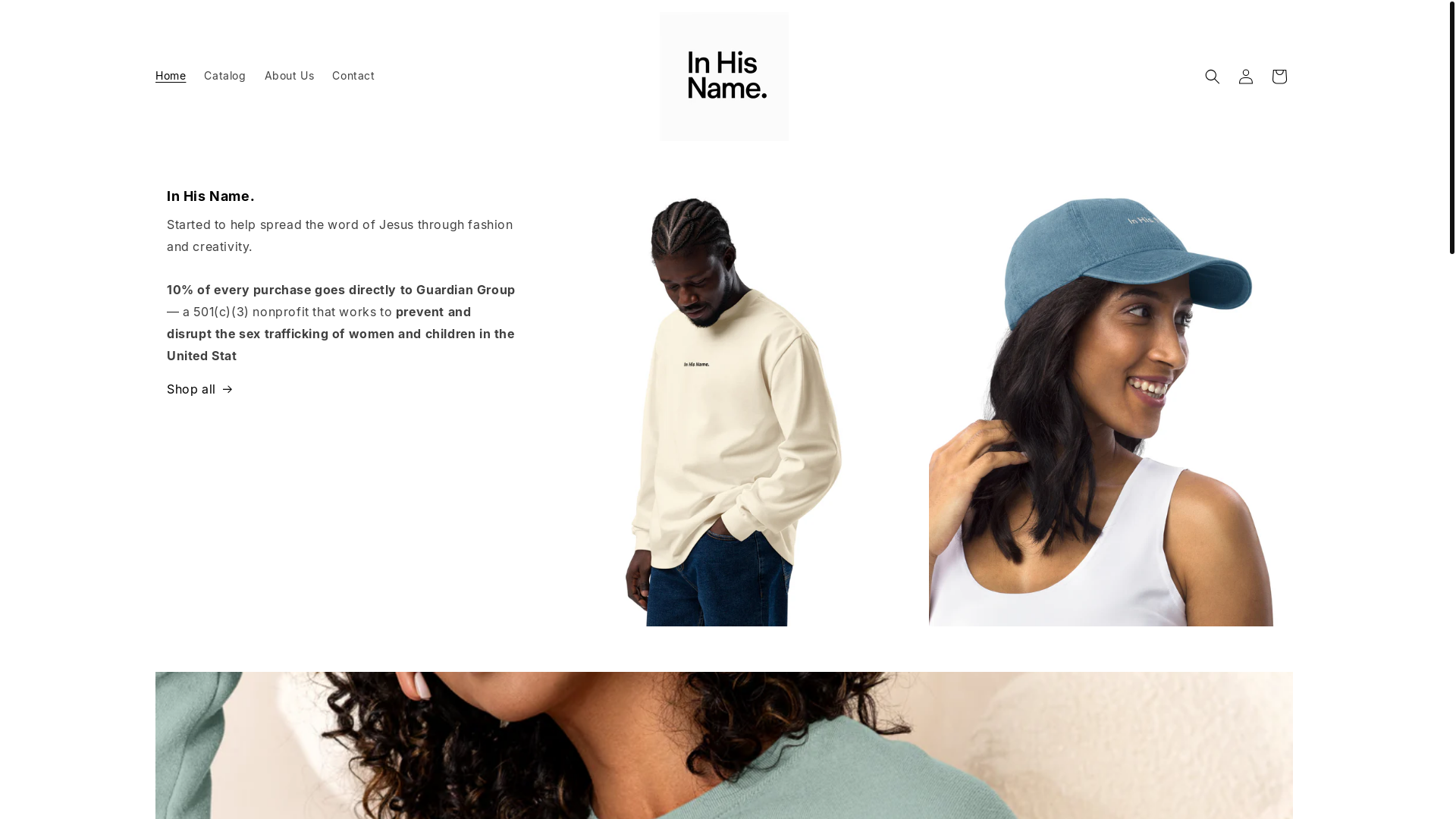 website screenshot of https://giveinhisname.com/
