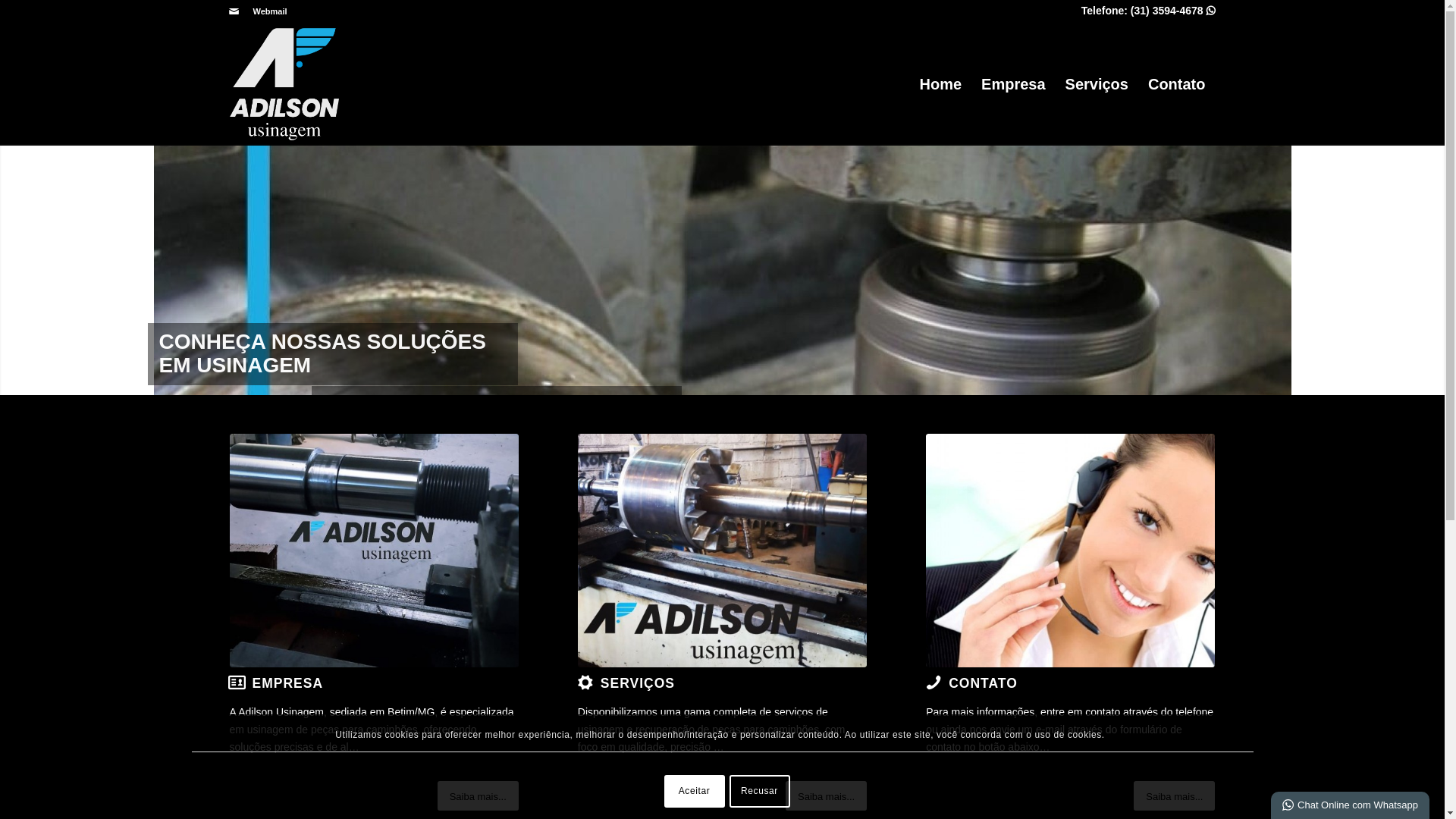 website screenshot of https://adilsonusinagem.com.br/