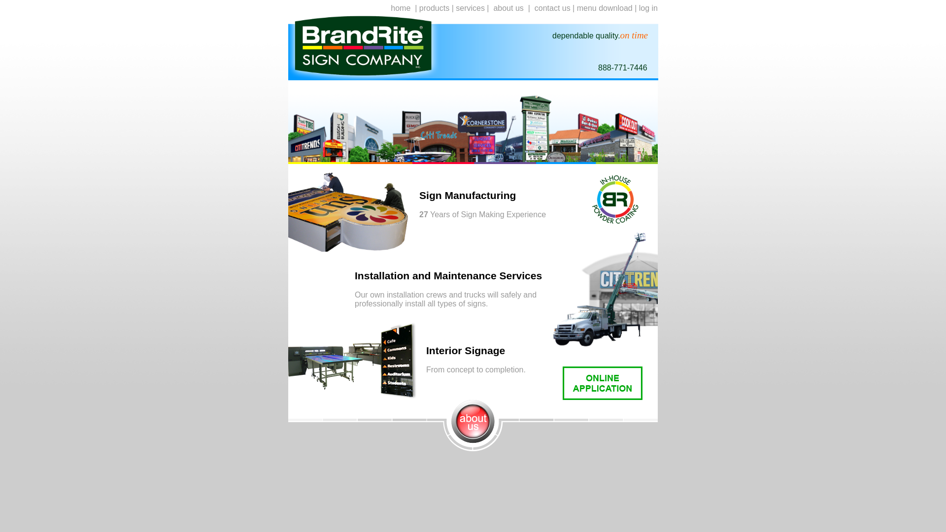 website screenshot of https://brandriteinc.com/