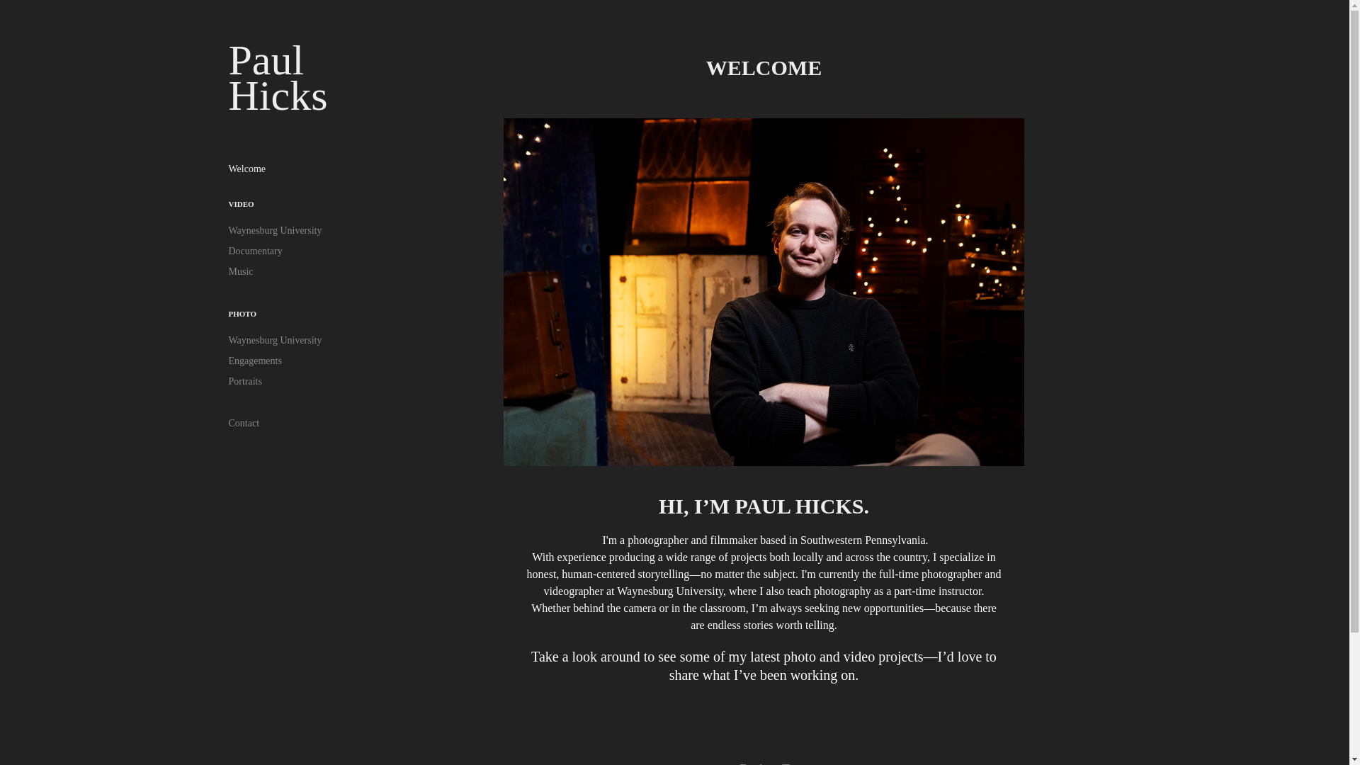 website screenshot of https://paulhicksvisuals.com/