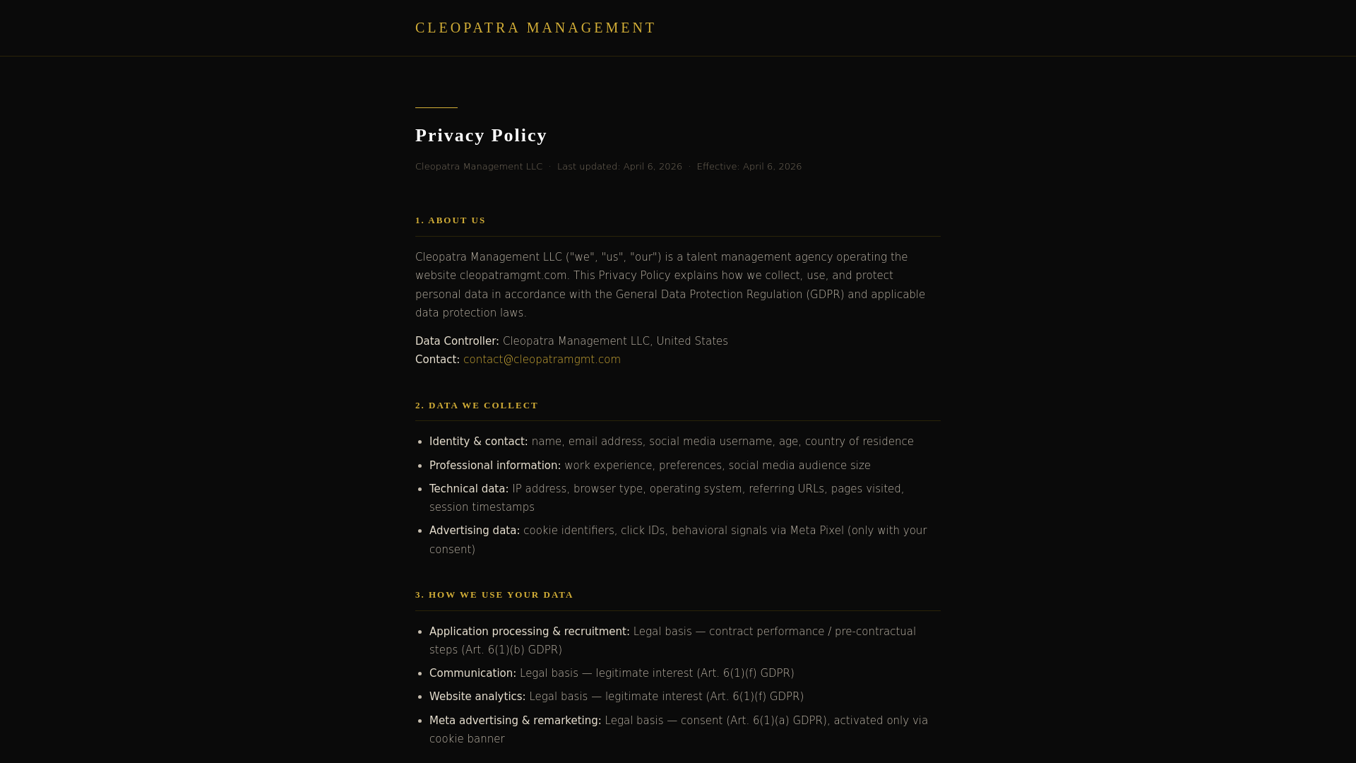 website screenshot of https://cleopatra-legal.pages.dev/
