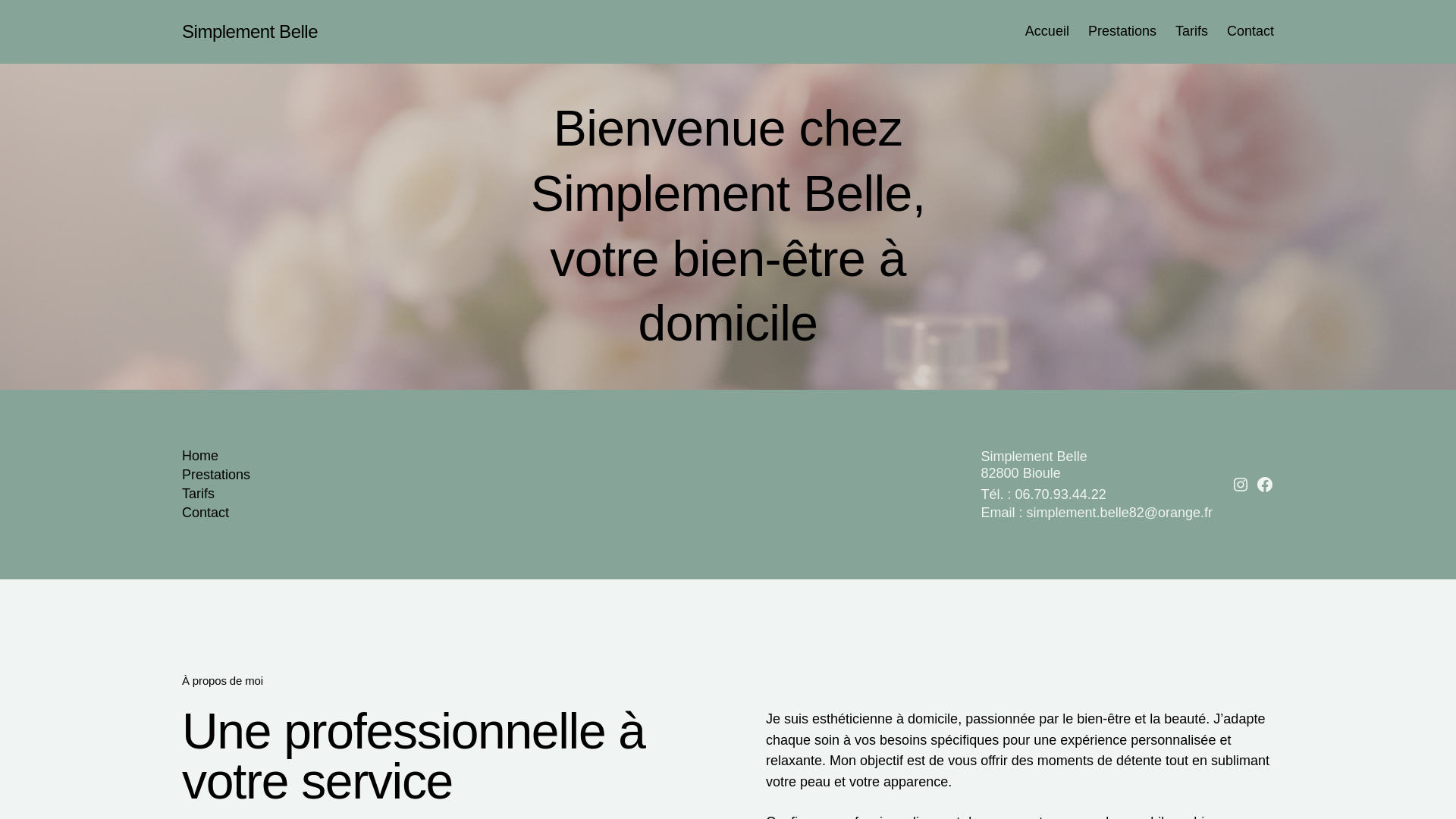 website screenshot of https://simplementbelle82.fr