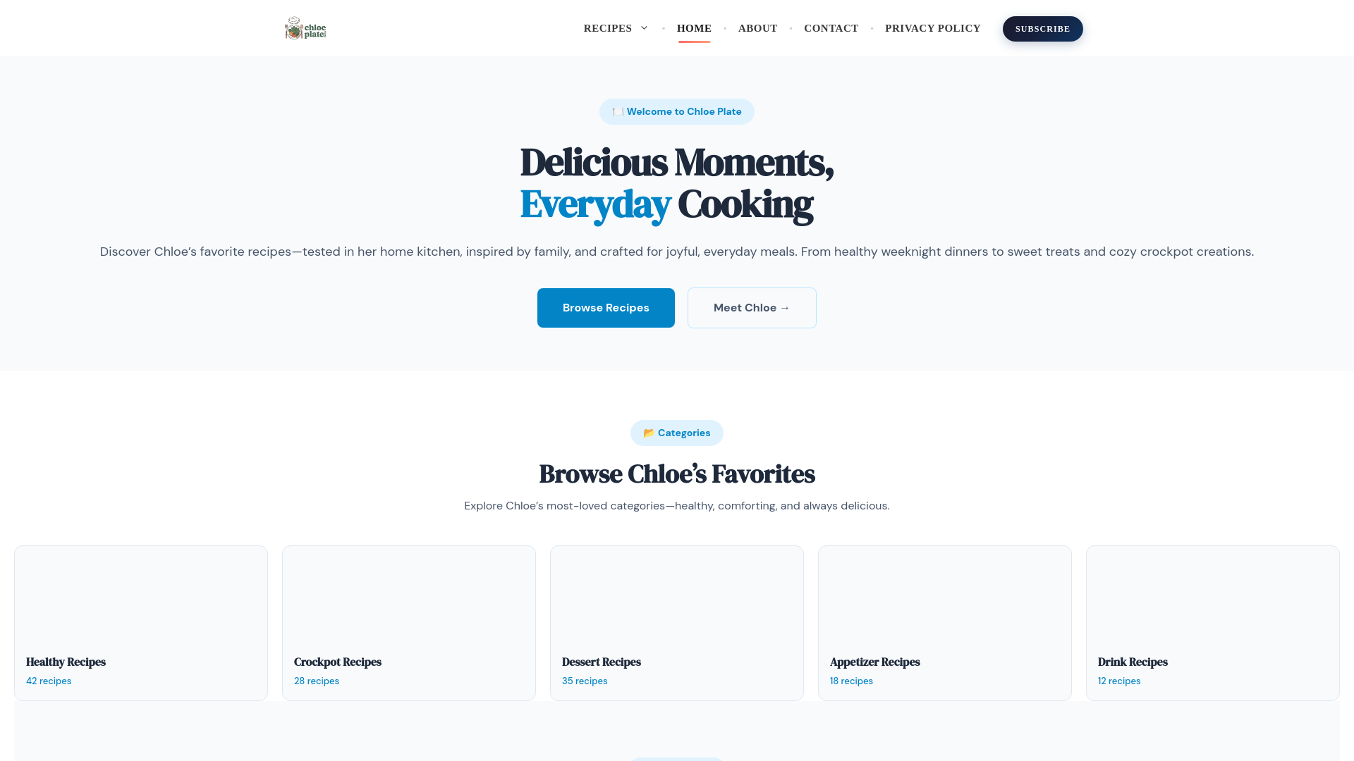 website screenshot of https://chloeplate.com