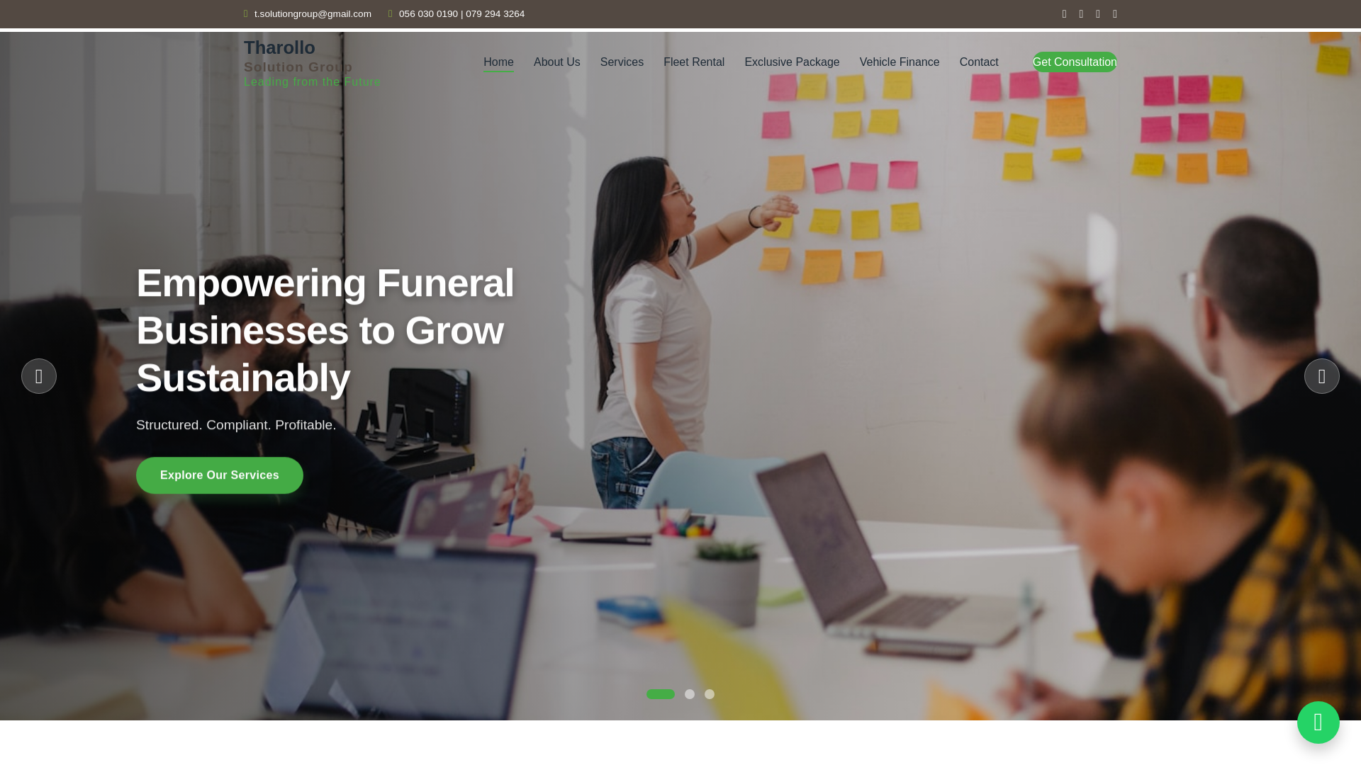website screenshot of https://tharollosolutiongroup.co.za/