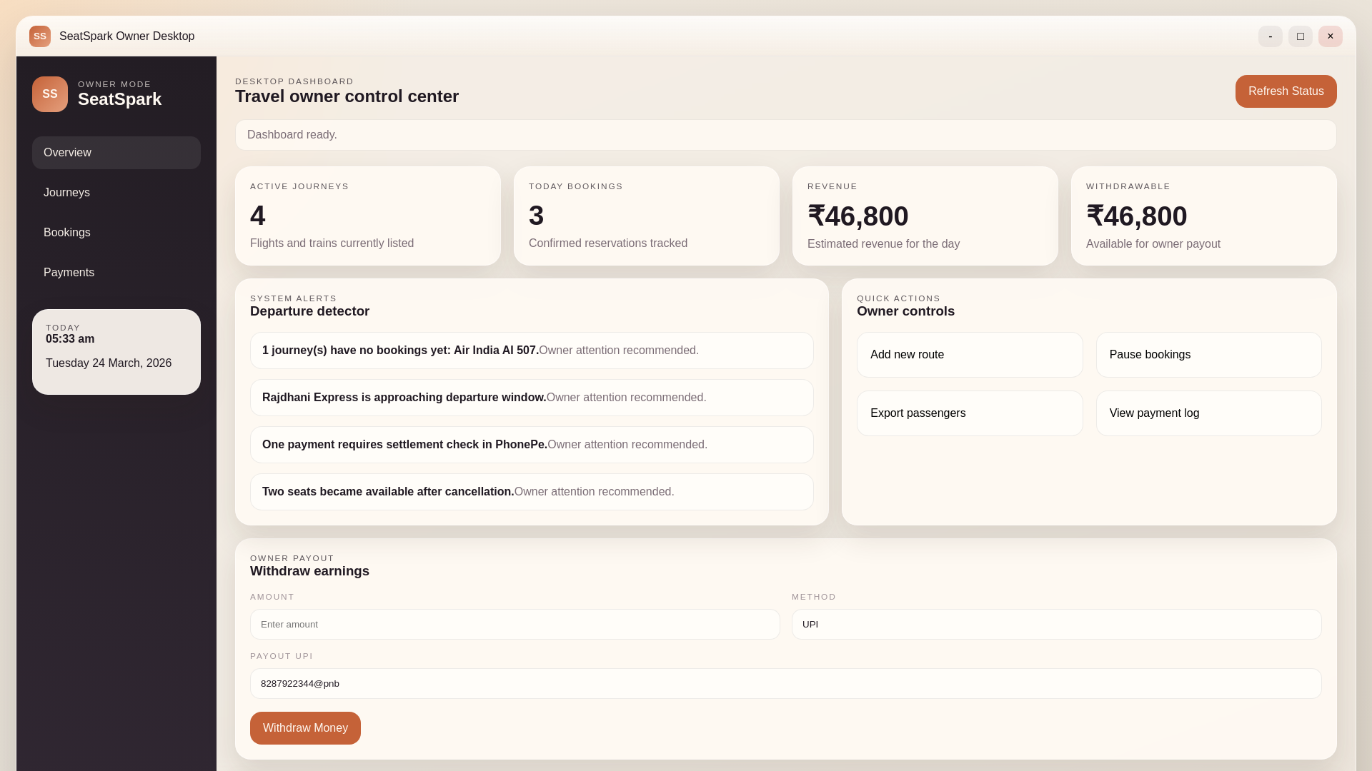 website screenshot of https://seatsparkowner.pages.dev/