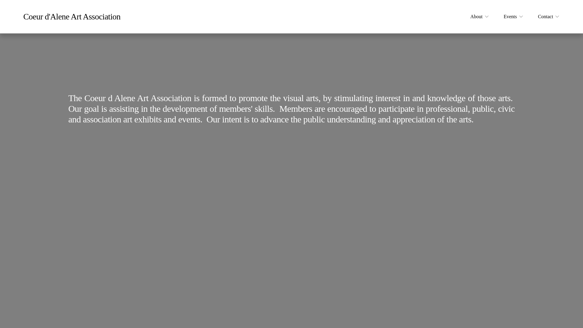website screenshot of https://coeurdaleneartassociation.org/
