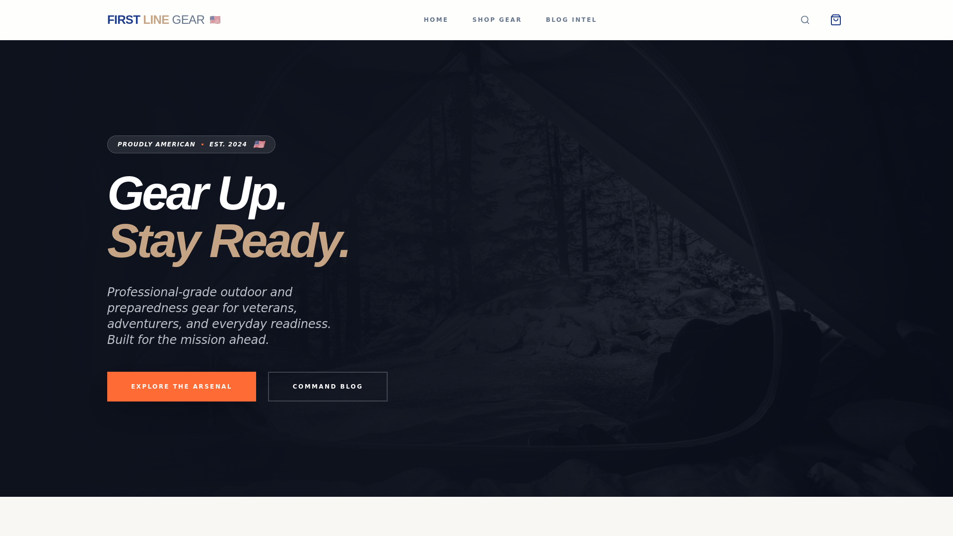 website screenshot of https://firstlinegear.pages.dev/