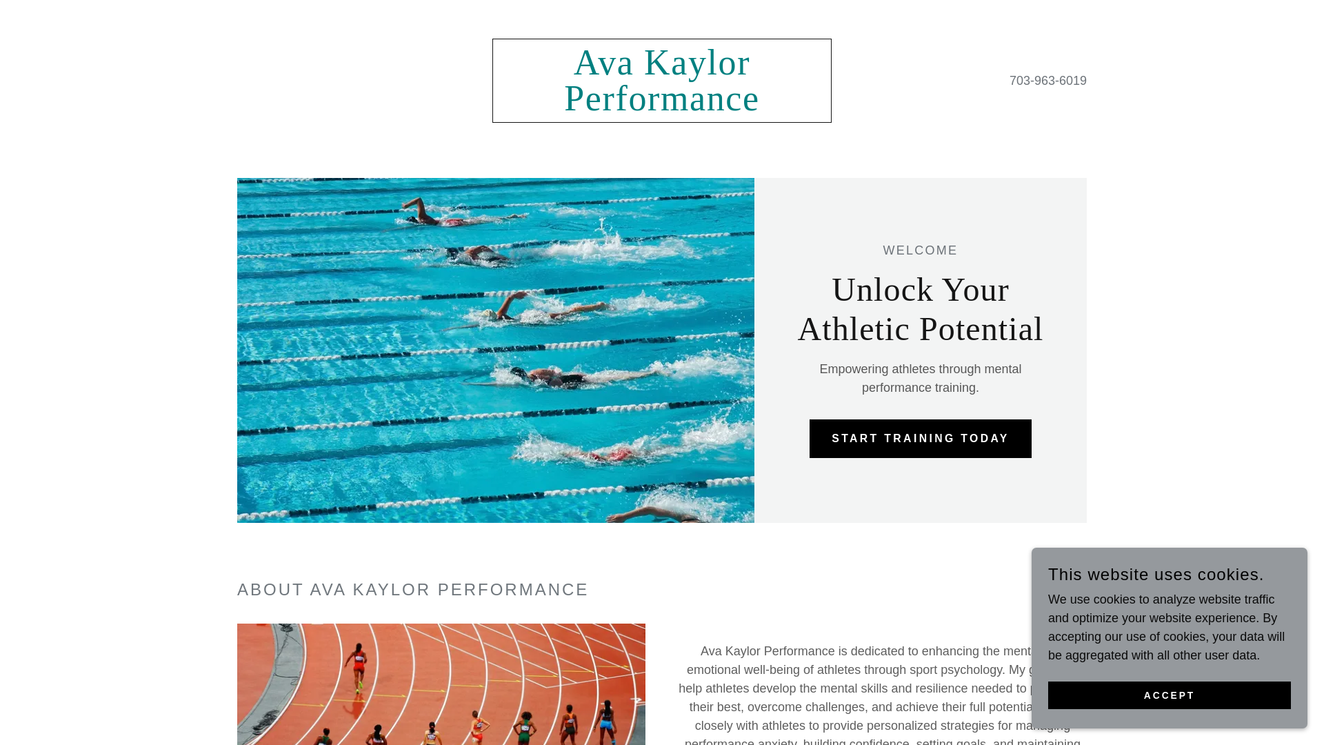 website screenshot of https://kaylormentaltraining.com/