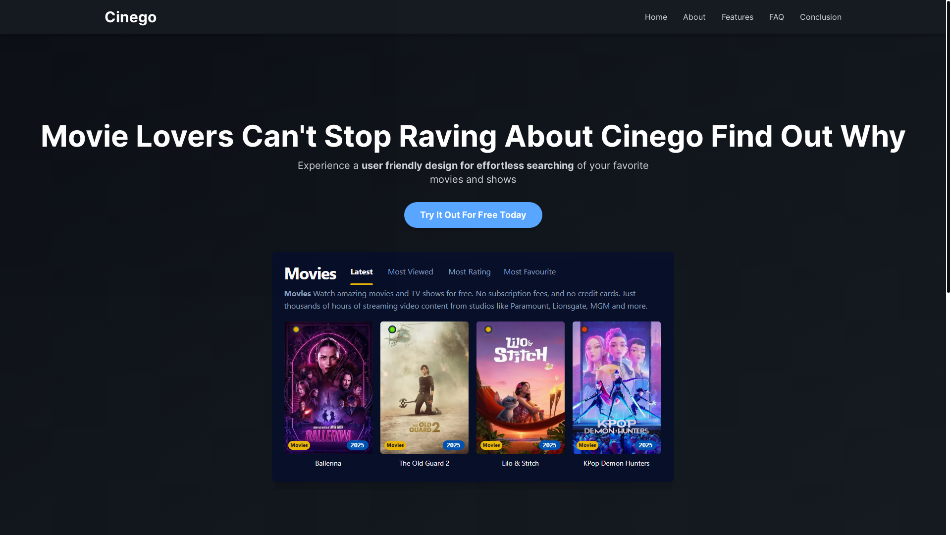 website screenshot of https://cinego-vrad.pages.dev/
