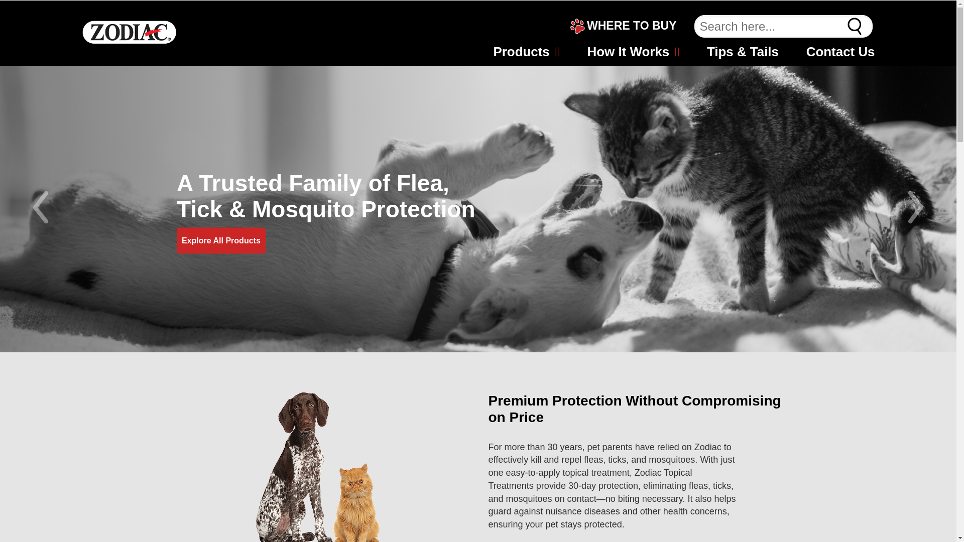website screenshot of https://zodiacpet.ca/