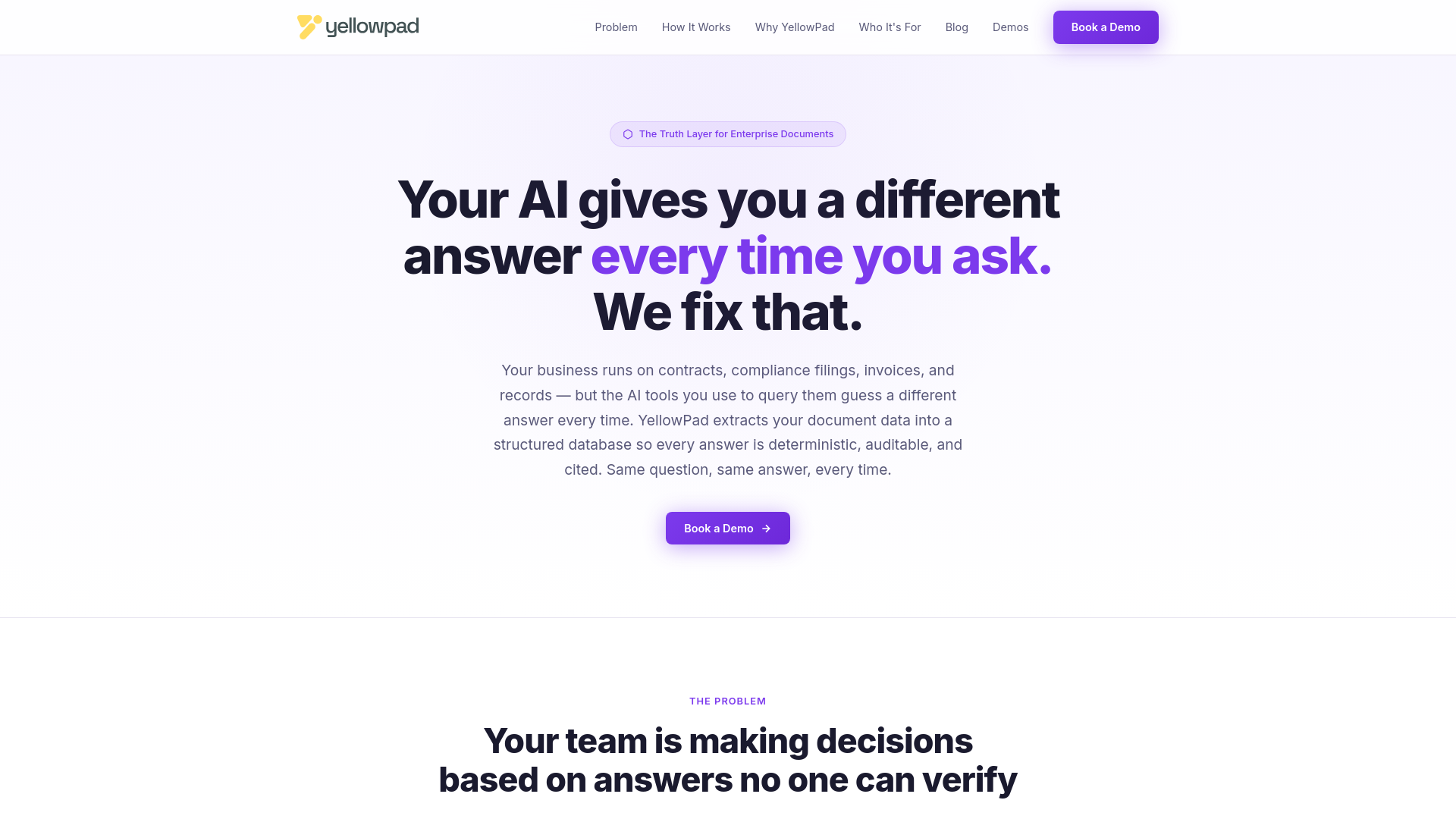 website screenshot of https://getyellowpadapp.com