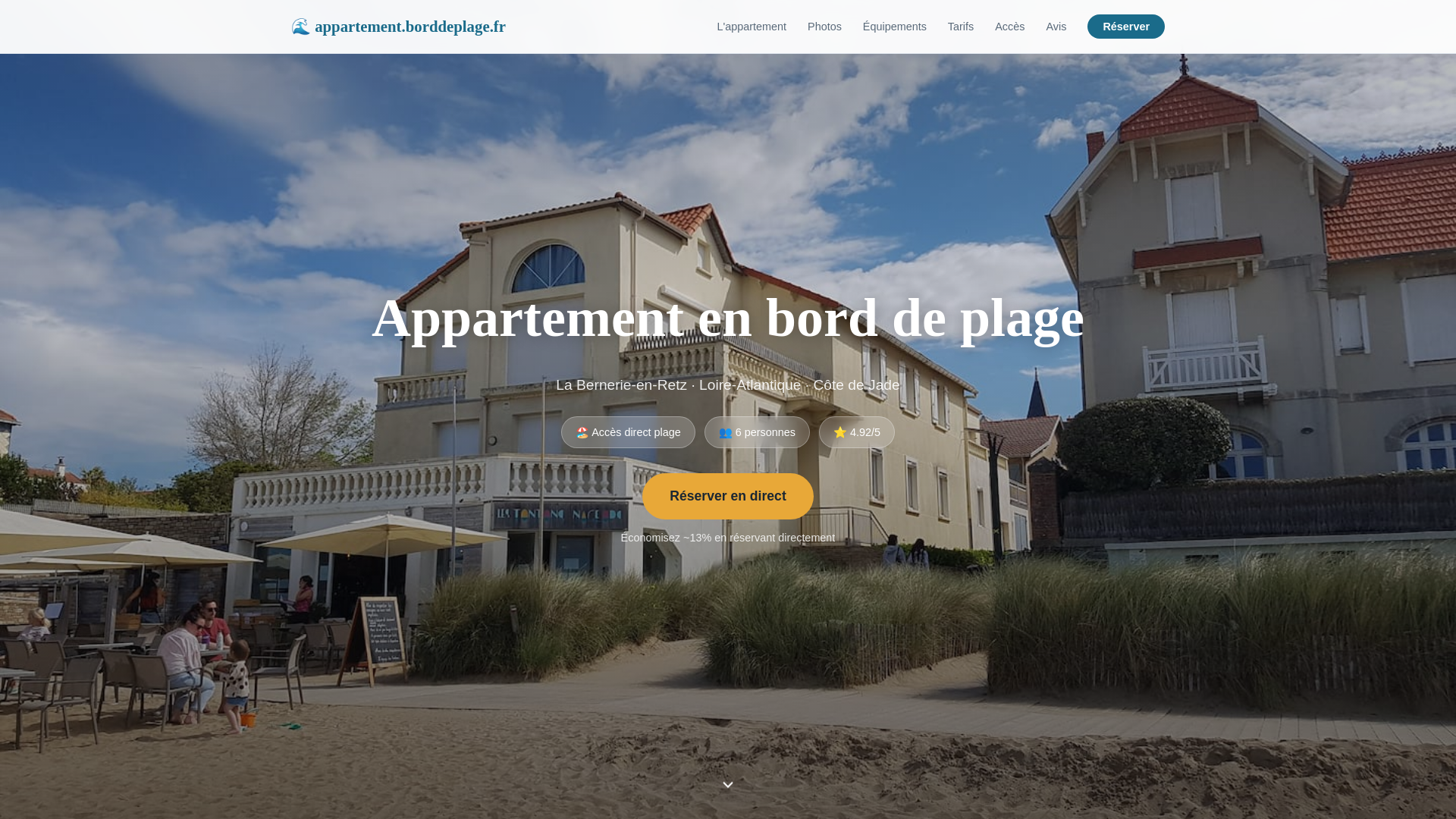 website screenshot of https://appartement.borddeplage.fr/