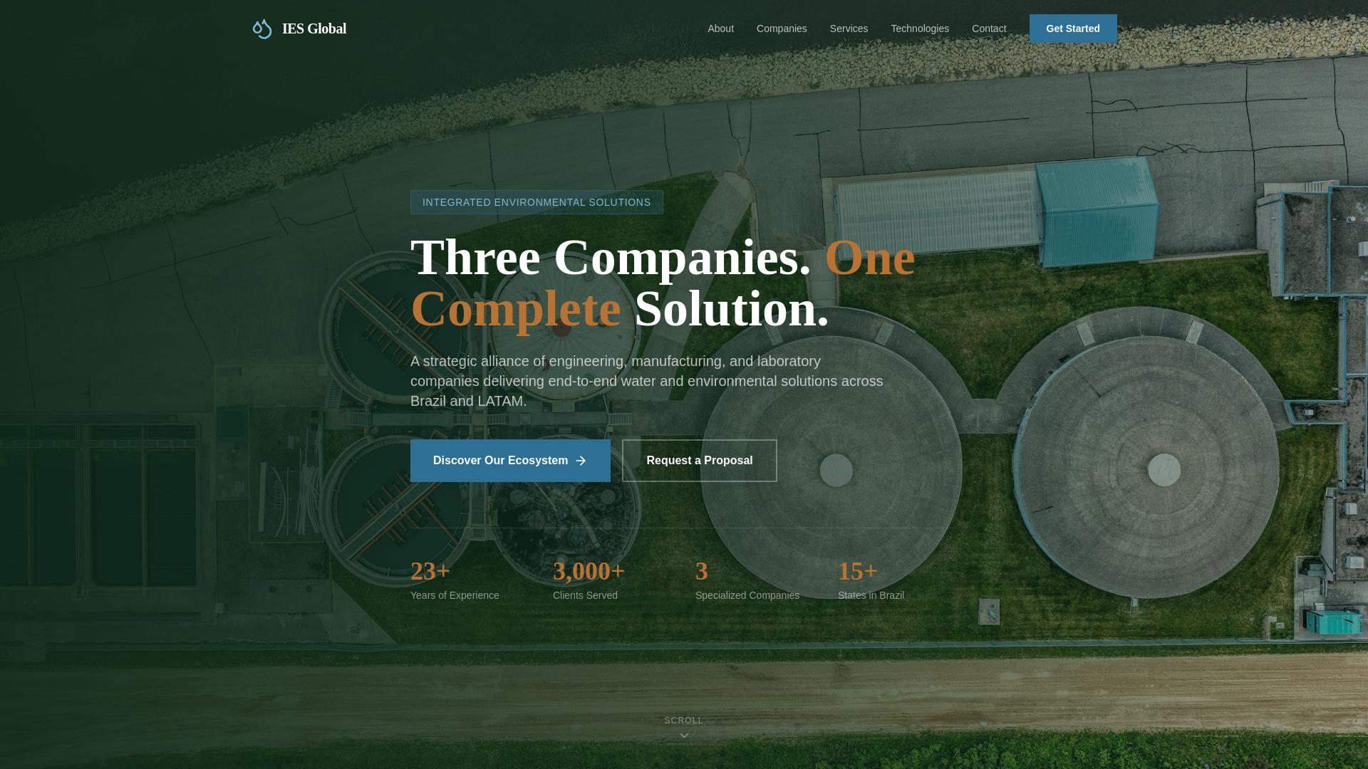 website screenshot of https://iesglobal.tech/